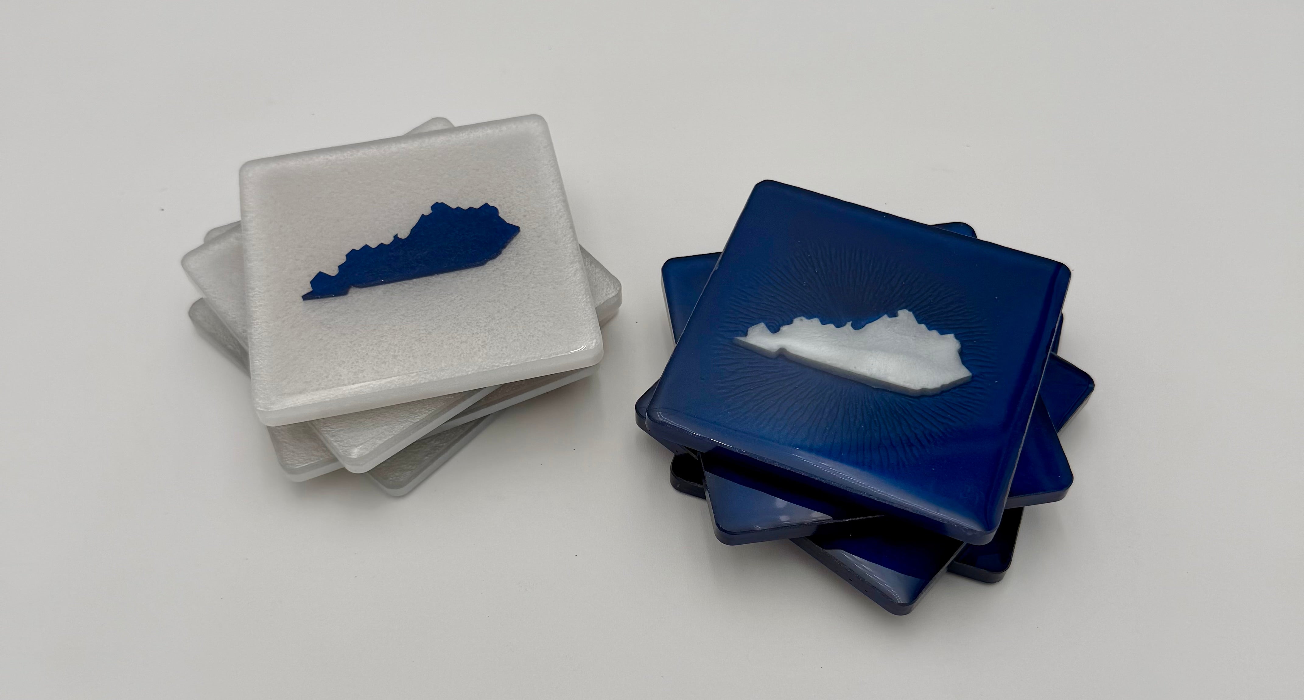 Handcrafted Kentucky State Resin Coaster Sets (Round & Square Options) Set of Four