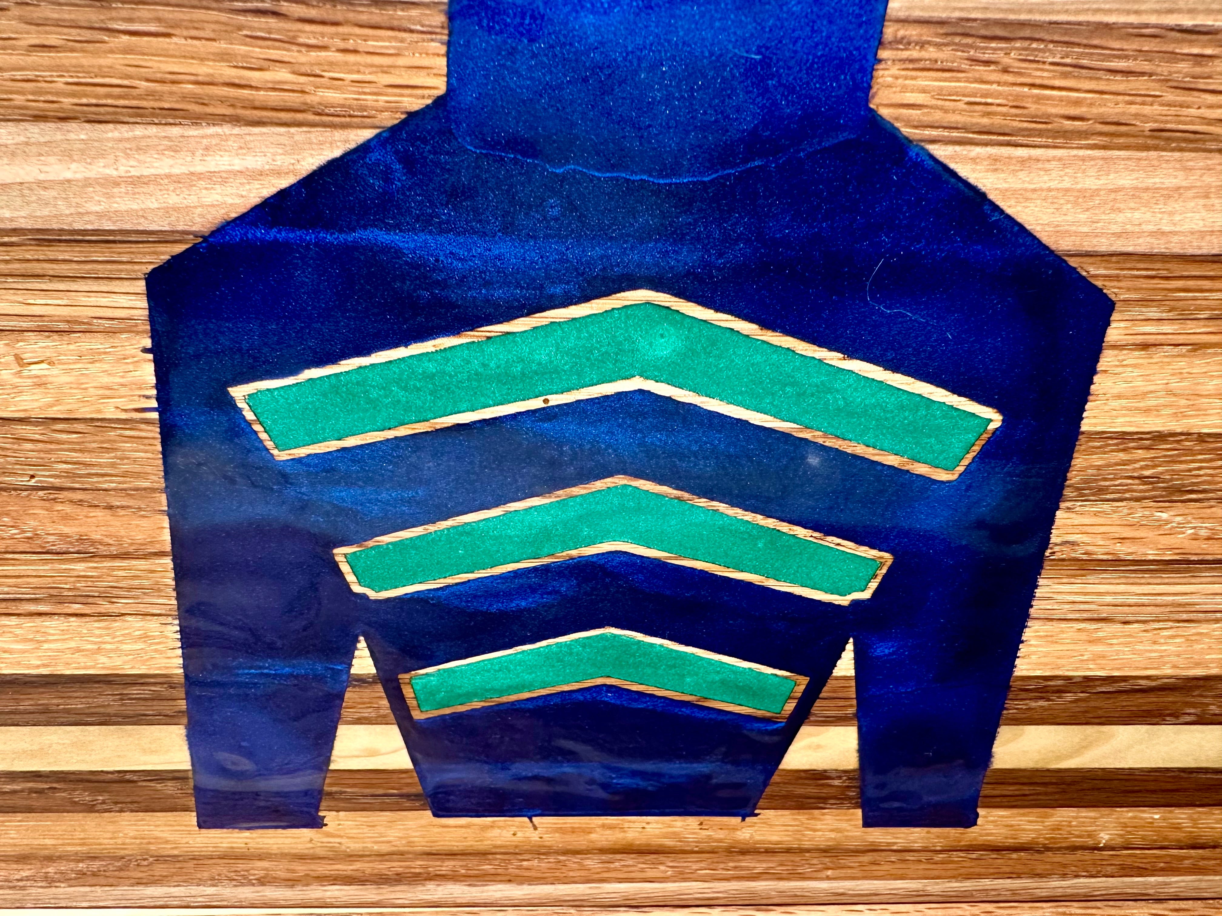 Handcrafted Tobacco Stick Cutting Board w/ Jockey Silk Inlay