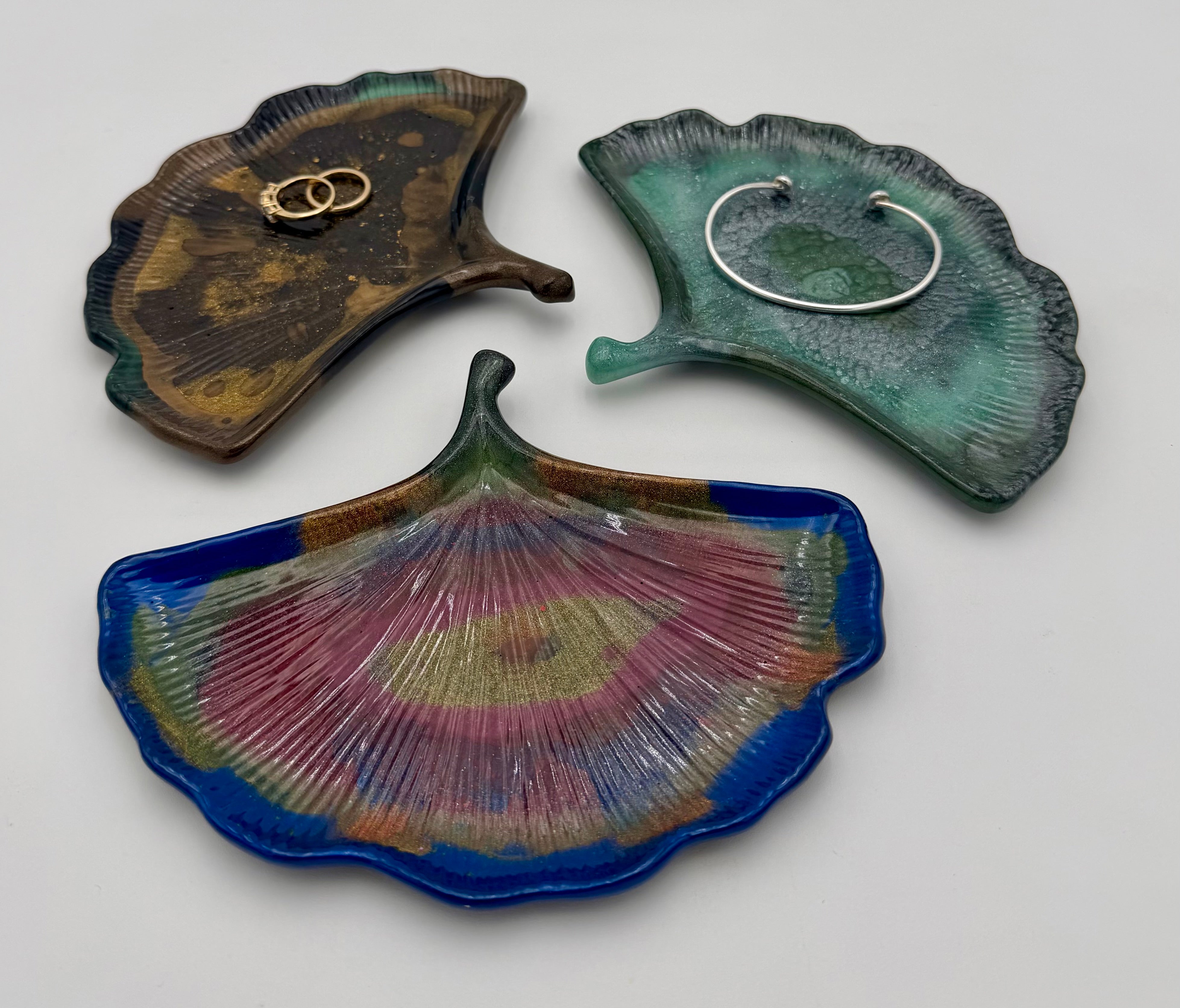 Resin Ginkgo Leaf Trinket Dishes