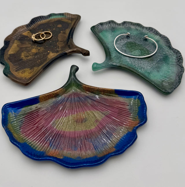 Resin Ginkgo Leaf Trinket Dishes