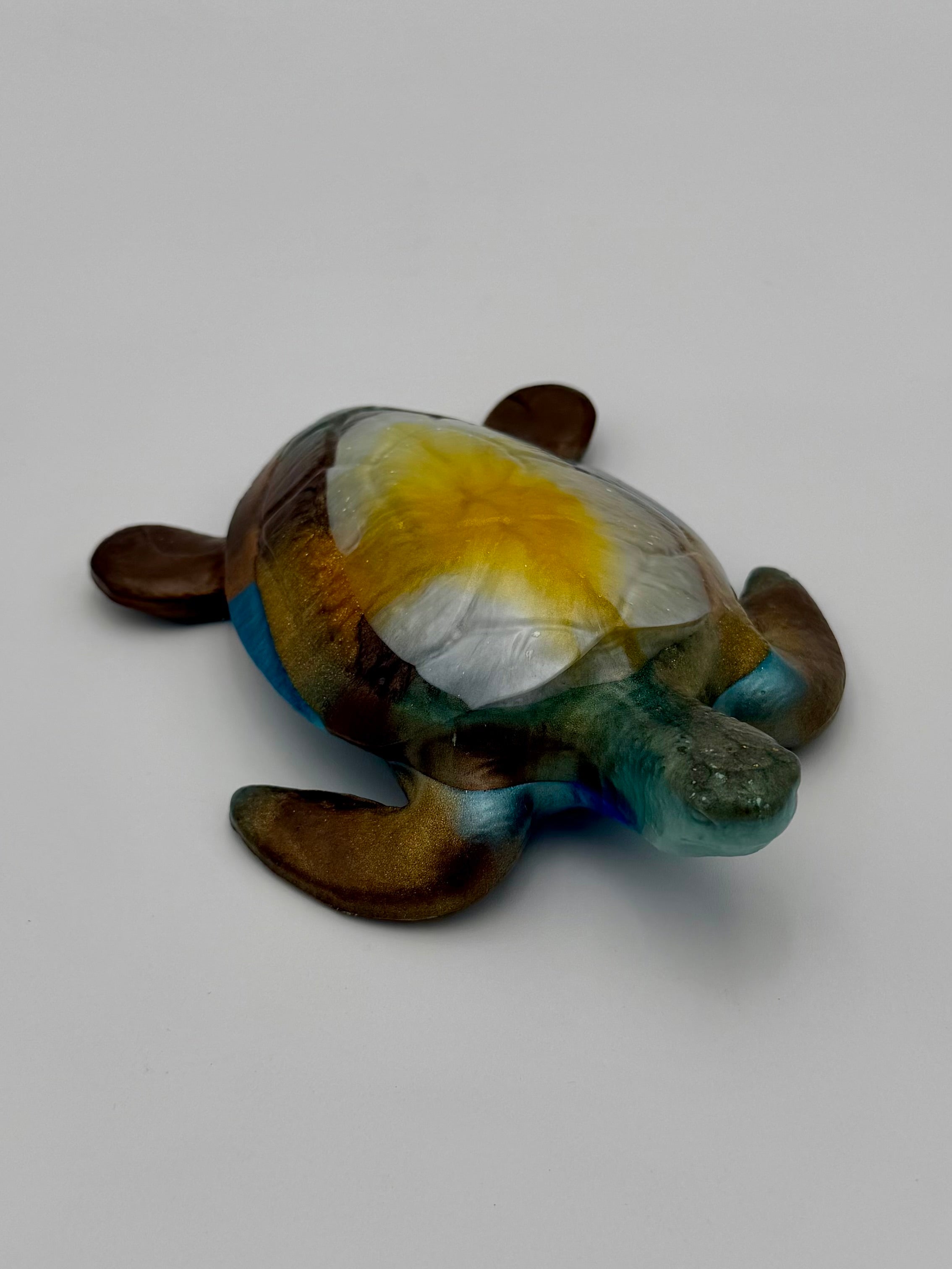 Hand-Poured Resin Art Sea Turtle Figurine
