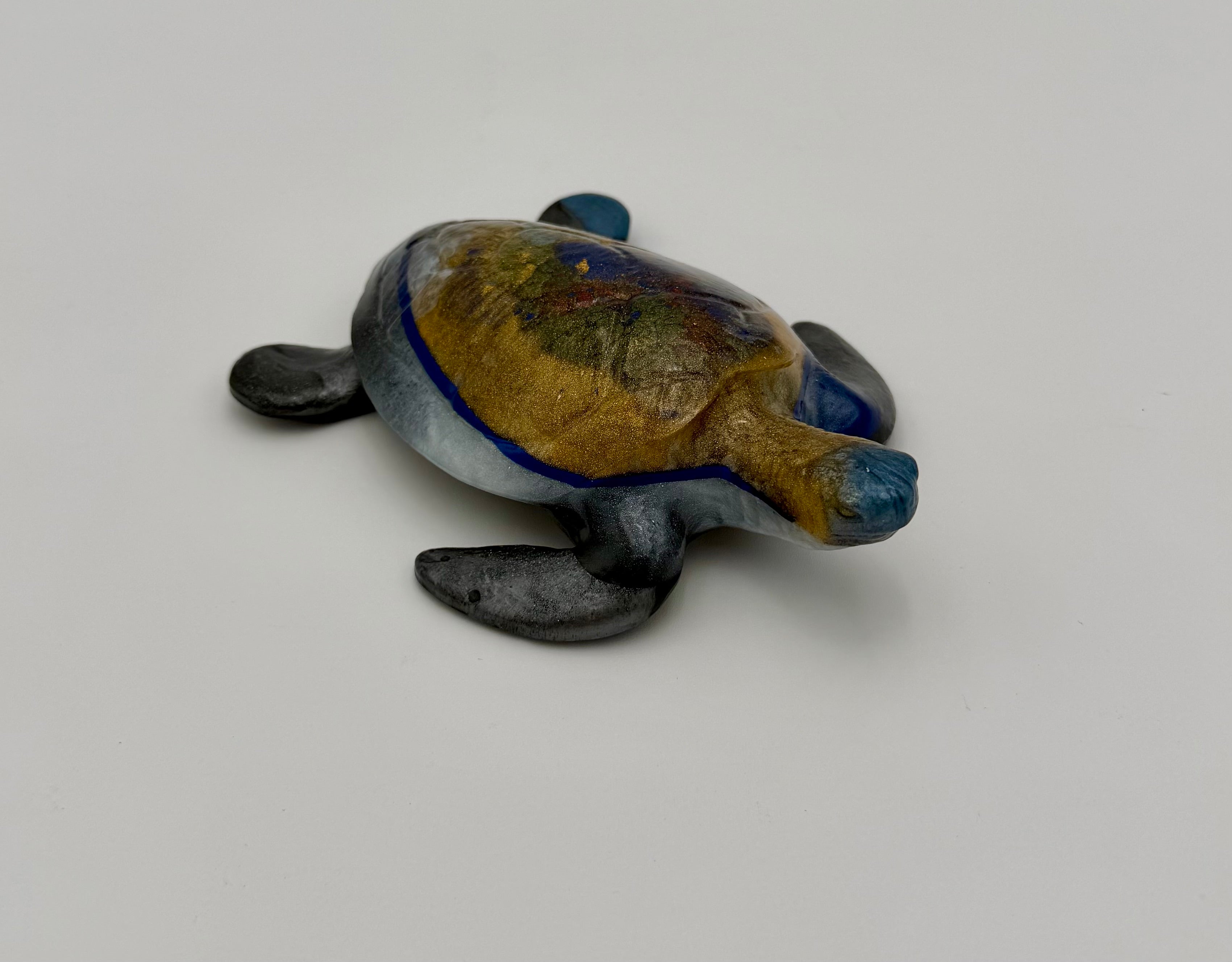 Hand-Poured Resin Art Sea Turtle Figurine