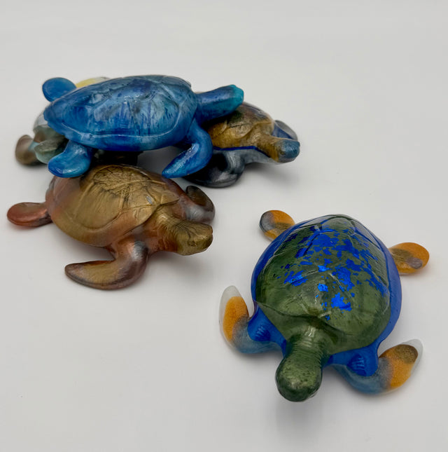 Hand-Poured Resin Art Sea Turtle Figurine