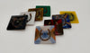 Handmade Square Resin Coasters with Horseshoe Hardware – Set of 4