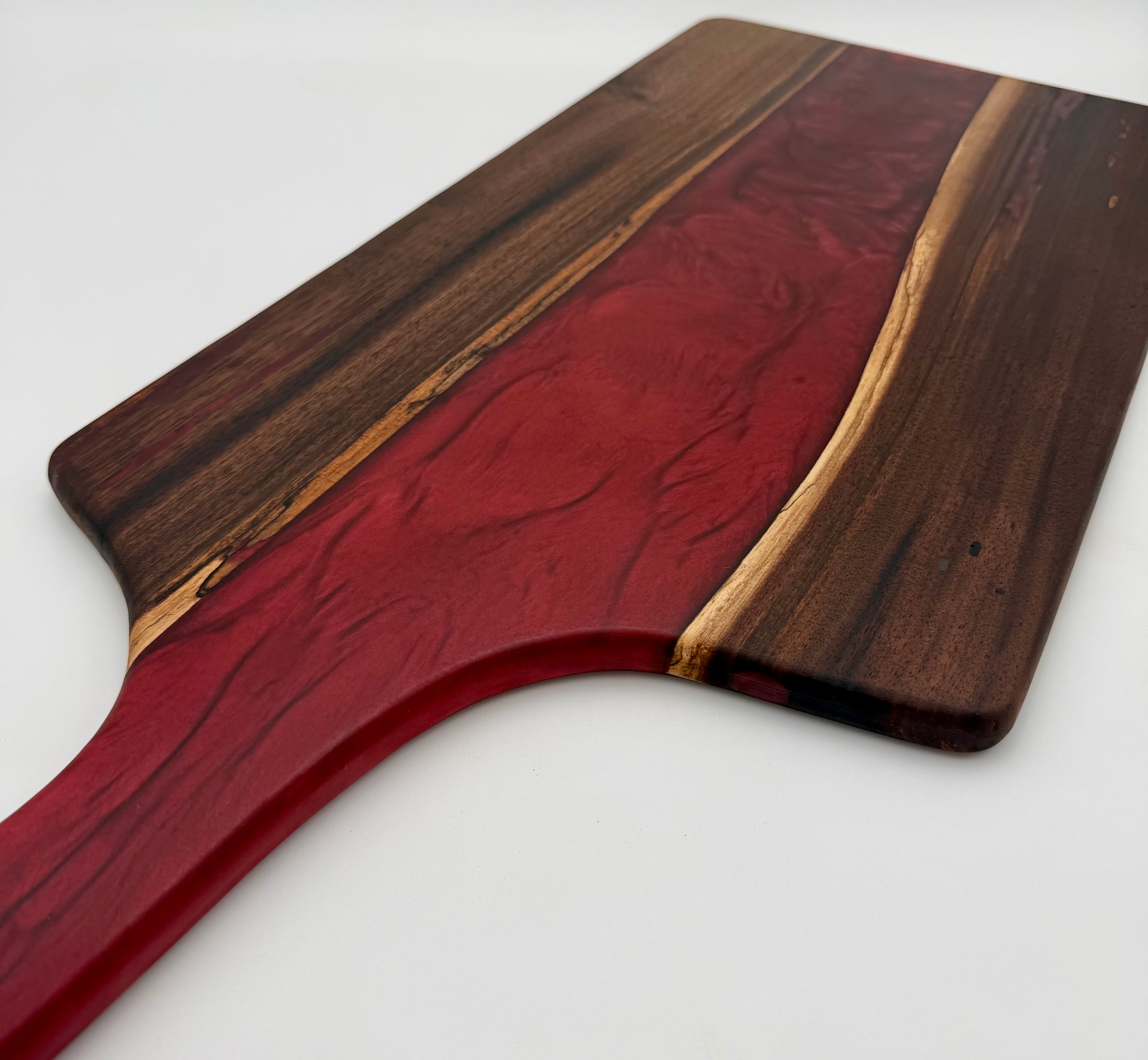 Handcrafted Epoxy Resin & Black Walnut Charcuterie Paddle Board | Serving & Cheese Board