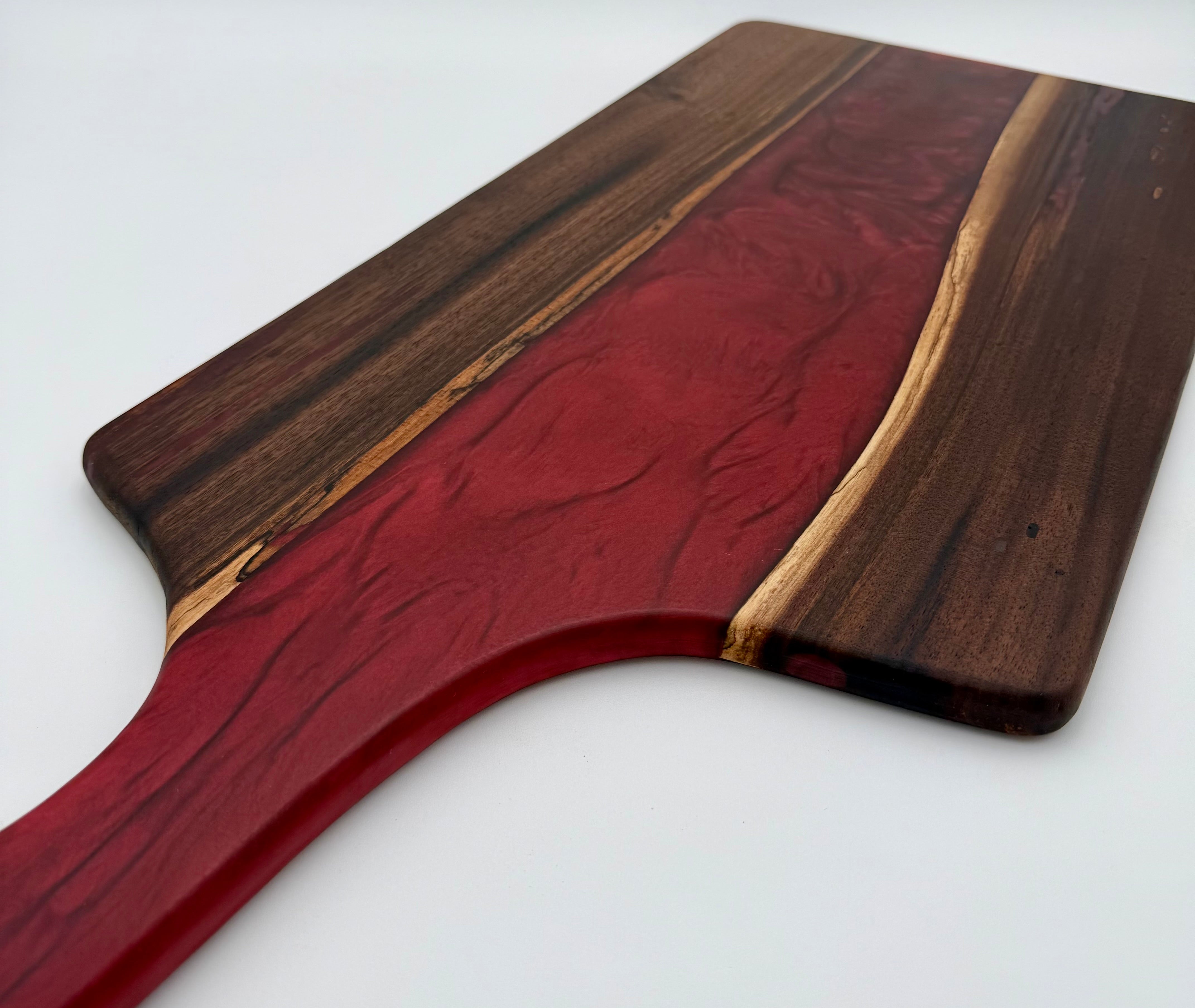 Handcrafted Epoxy Resin & Black Walnut Charcuterie Paddle Board | Serving & Cheese Board