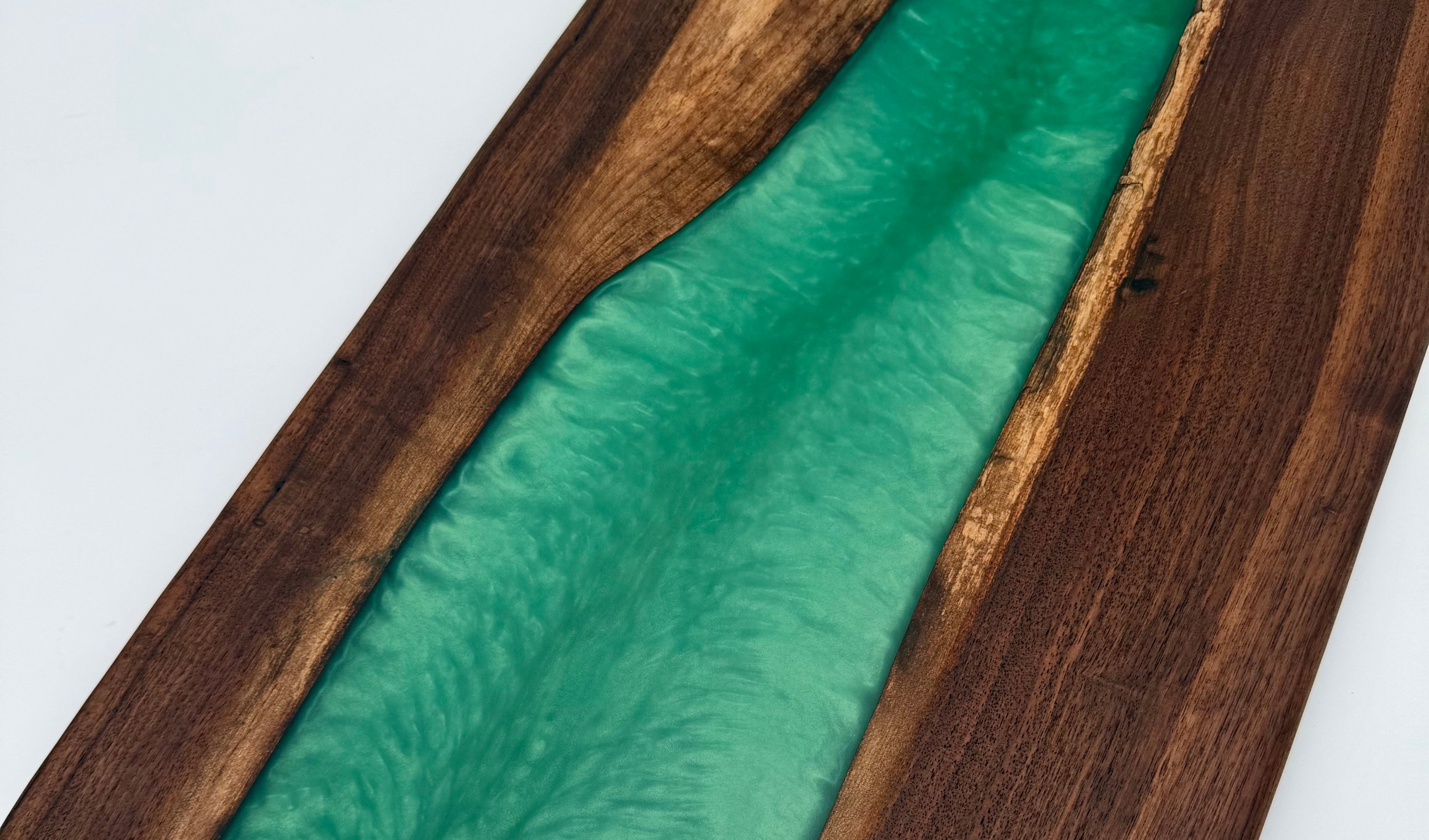 Handcrafted Epoxy Resin & Black Walnut Charcuterie Paddle Board | Serving & Cheese Board