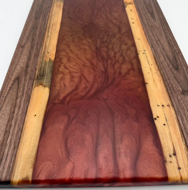 Handcrafted Black Walnut & Copper Epoxy Resin Charcuterie Board