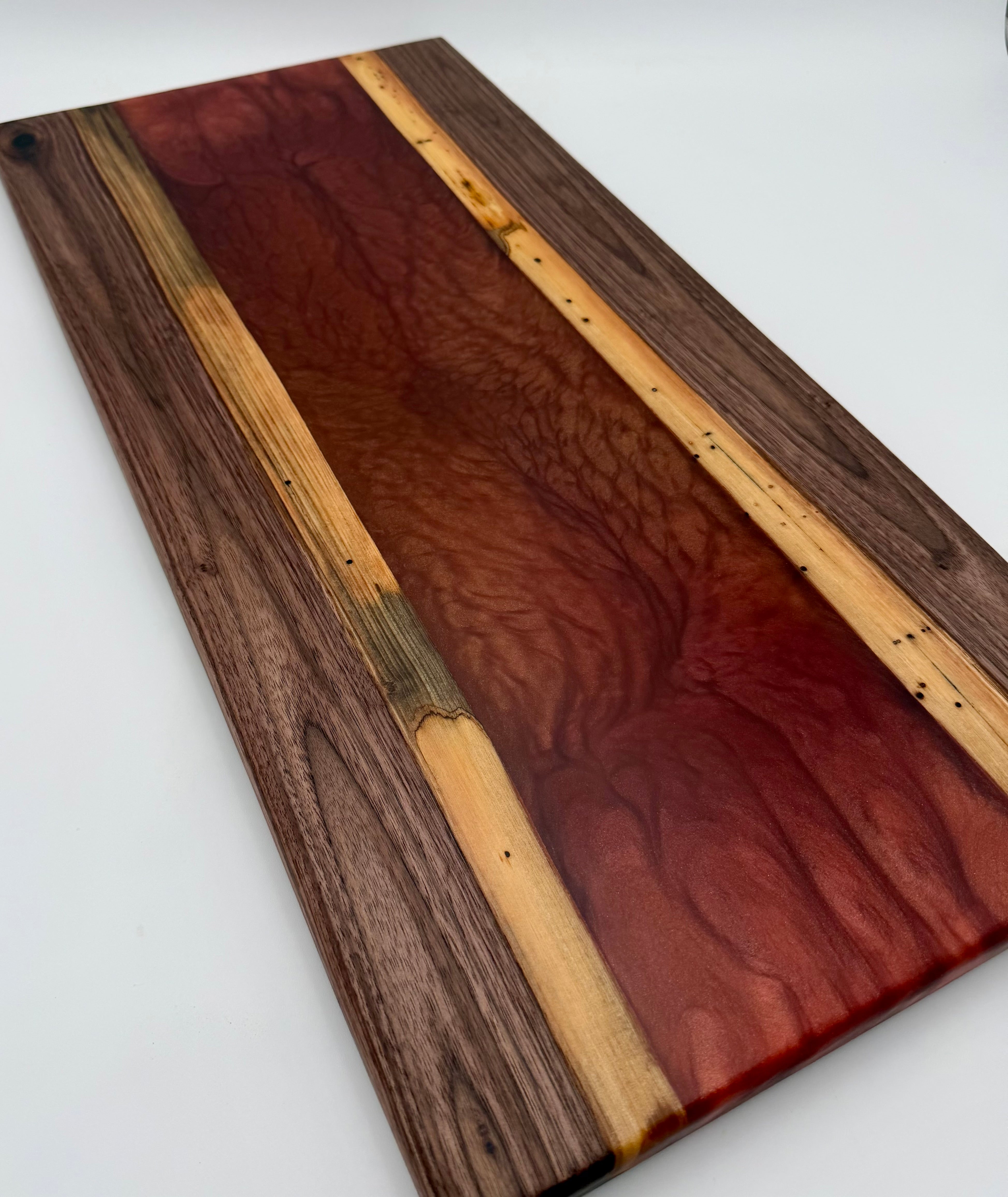 Handcrafted Black Walnut & Copper Epoxy Resin Charcuterie Board