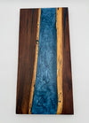 Handcrafted Black Walnut & Sapphire Blue Epoxy Resin River Charcuterie Board