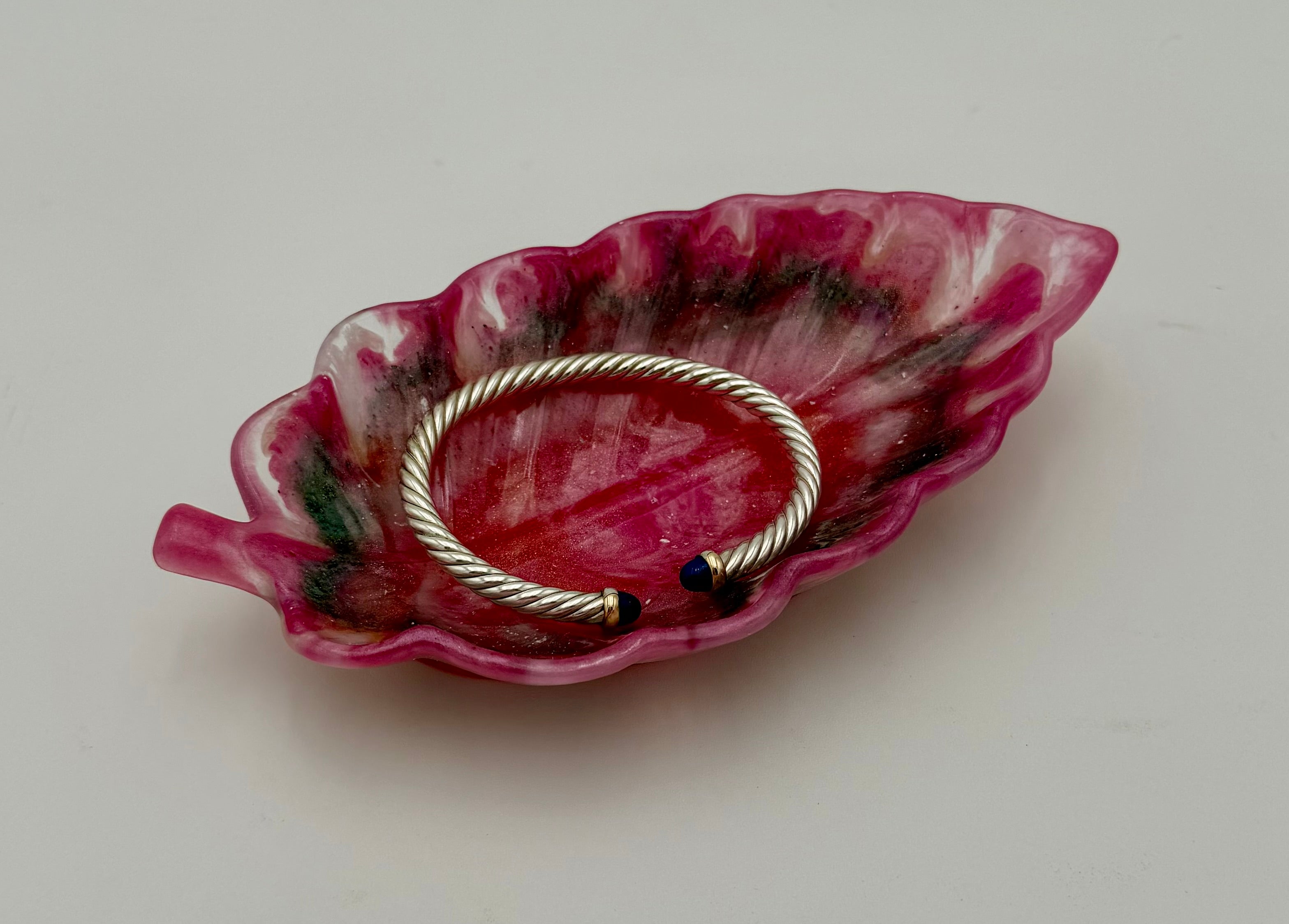 Handcrafted Resin Oak Leaf Dish | Decorative Trinket Dish & Ring Holder