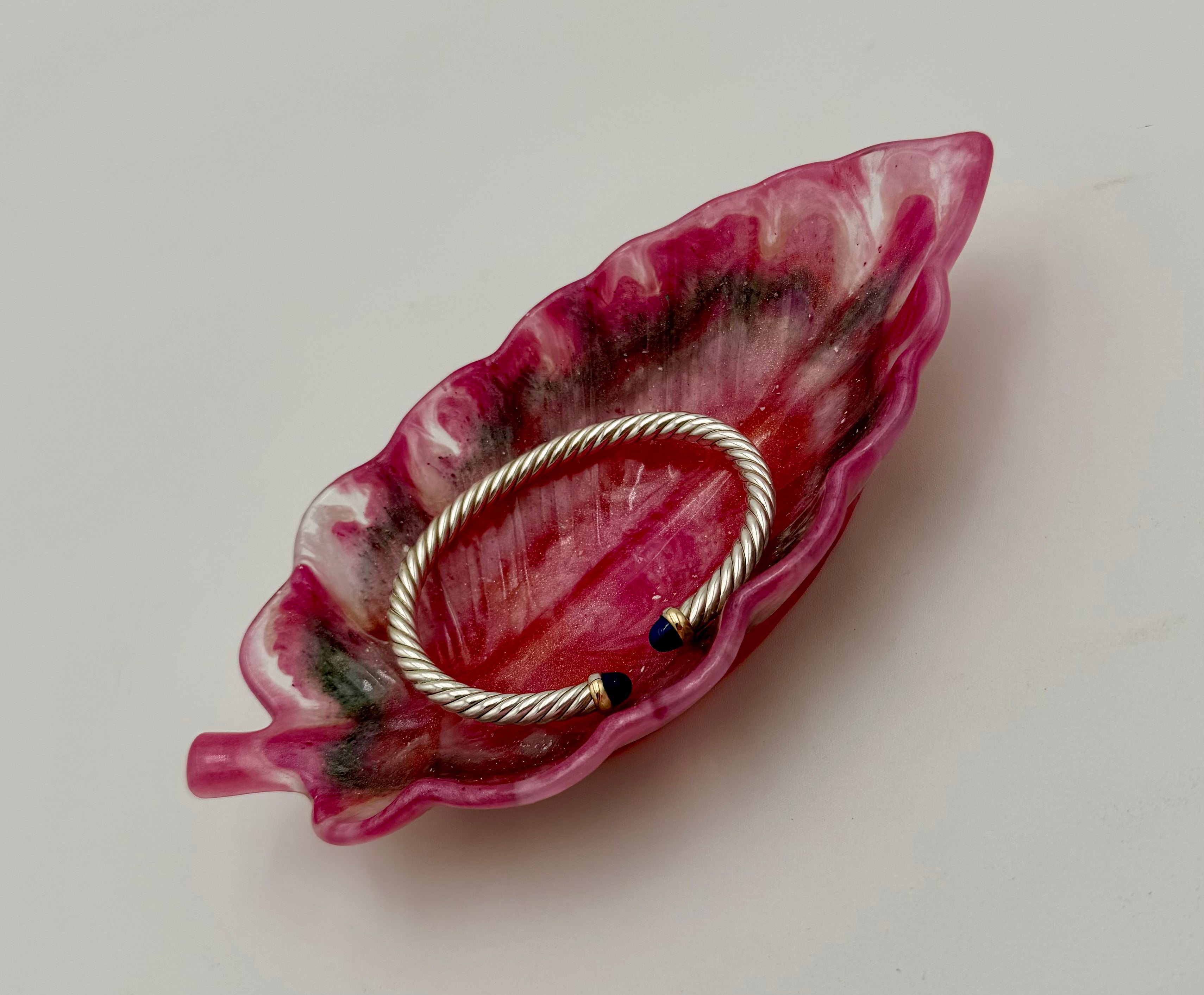 Handcrafted Resin Oak Leaf Dish | Decorative Trinket Dish & Ring Holder