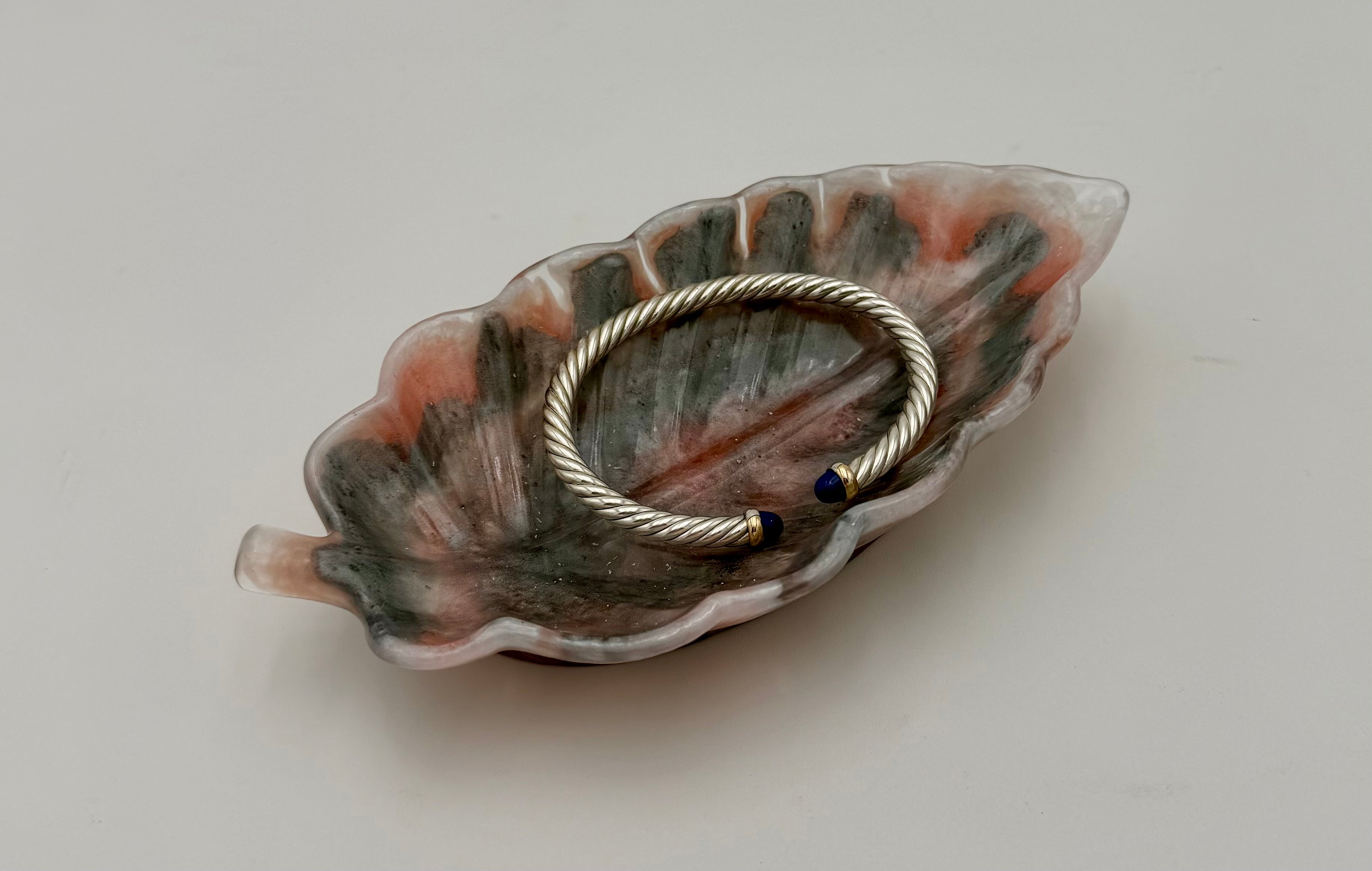 Handcrafted Resin Oak Leaf Dish | Decorative Trinket Dish & Ring Holder