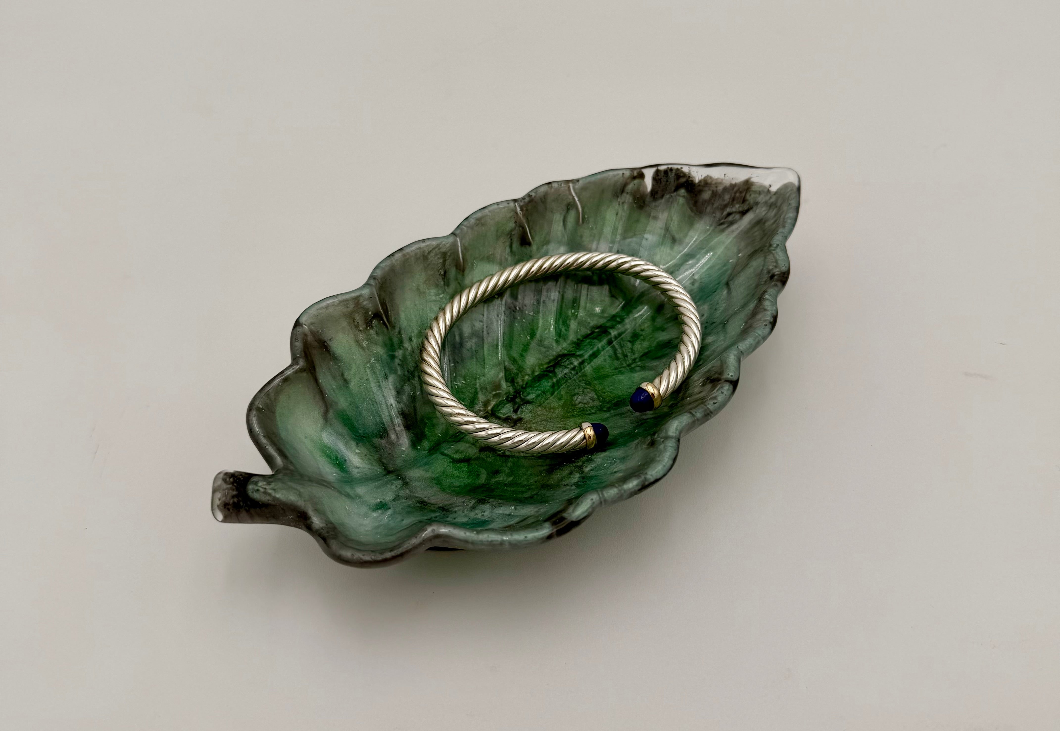 Handcrafted Resin Oak Leaf Dish | Decorative Trinket Dish & Ring Holder