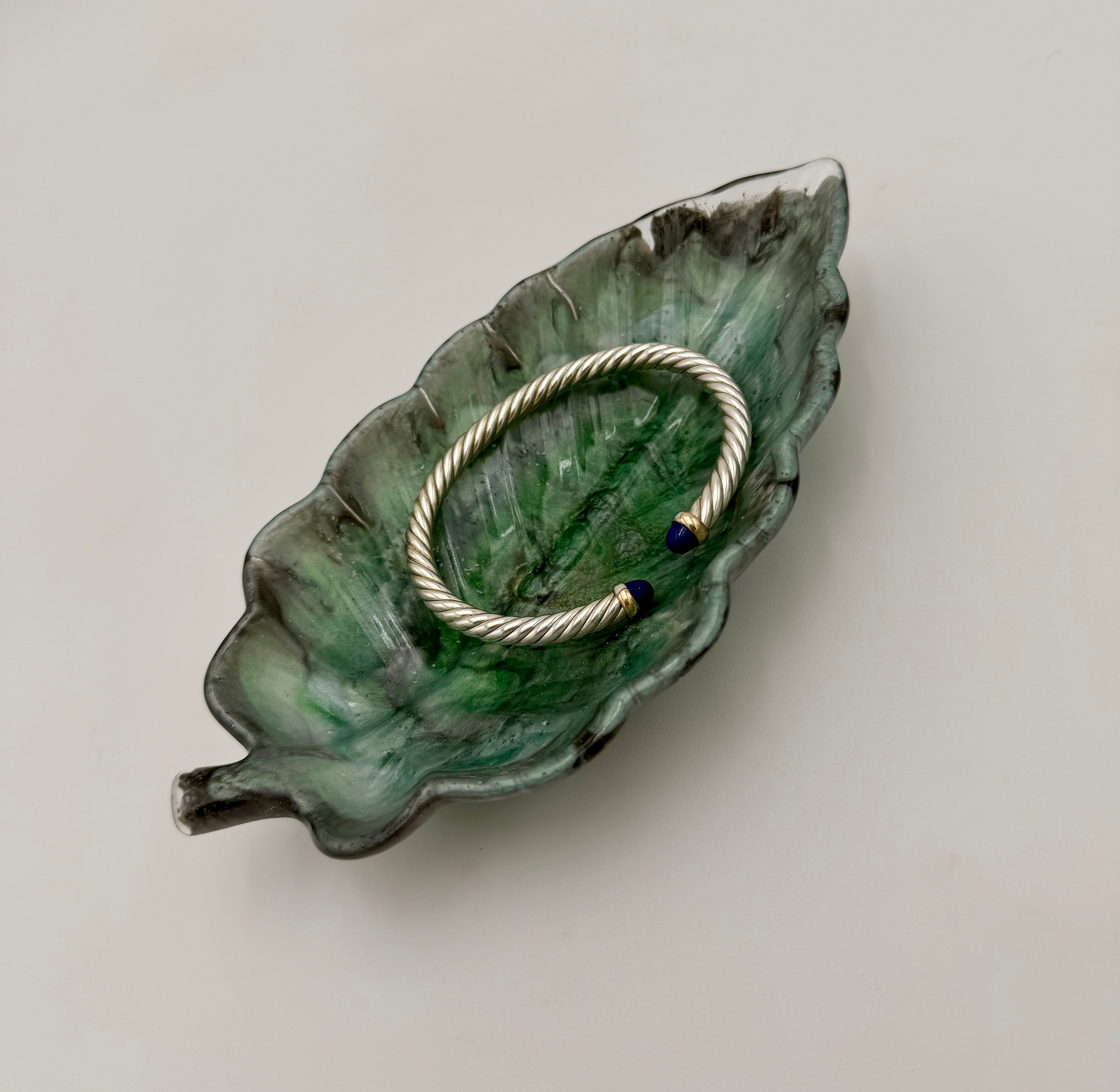 Handcrafted Resin Oak Leaf Dish | Decorative Trinket Dish & Ring Holder