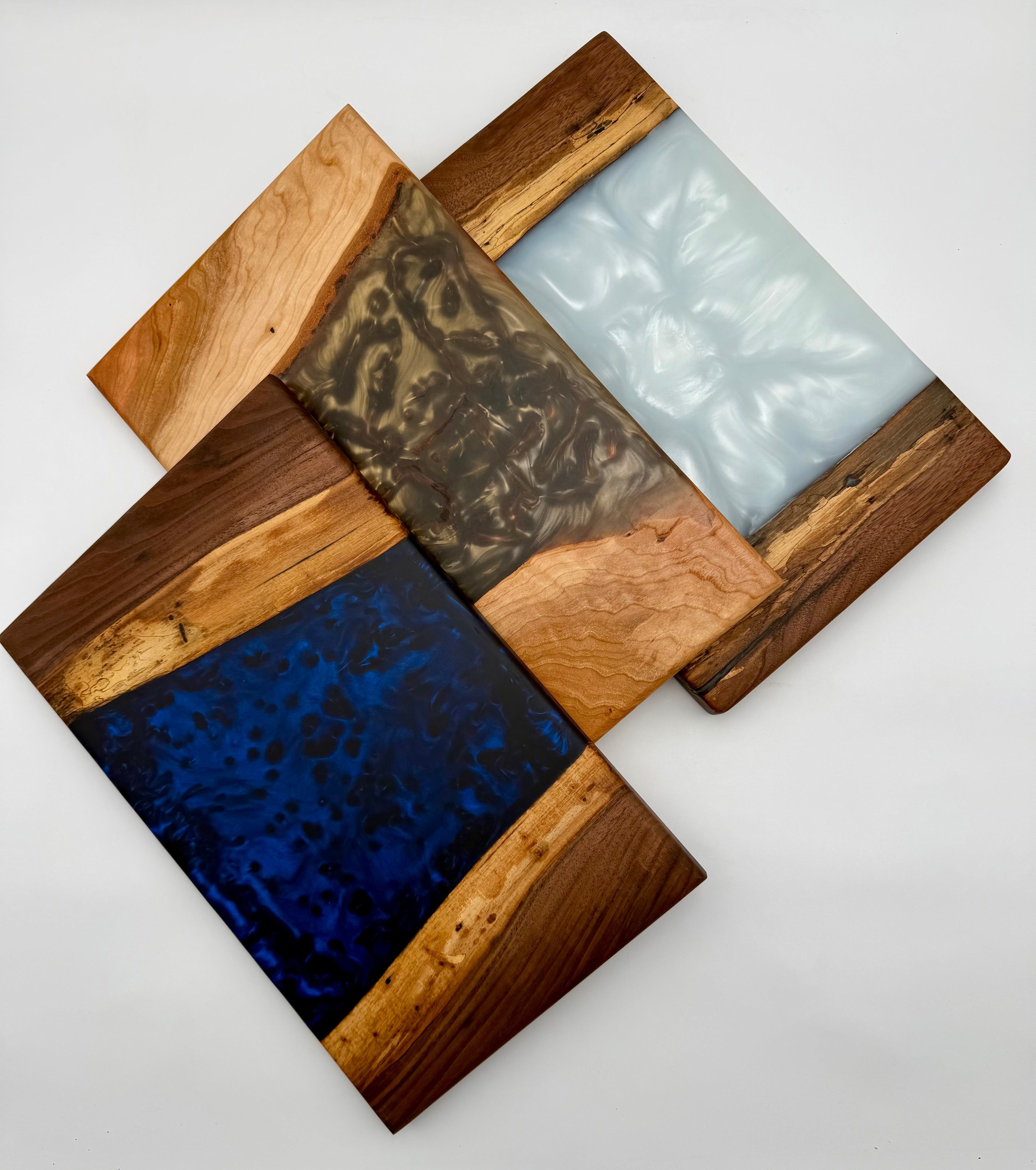 Handcrafted Live Edge Black Walnut Resin River Serving Board (Small)