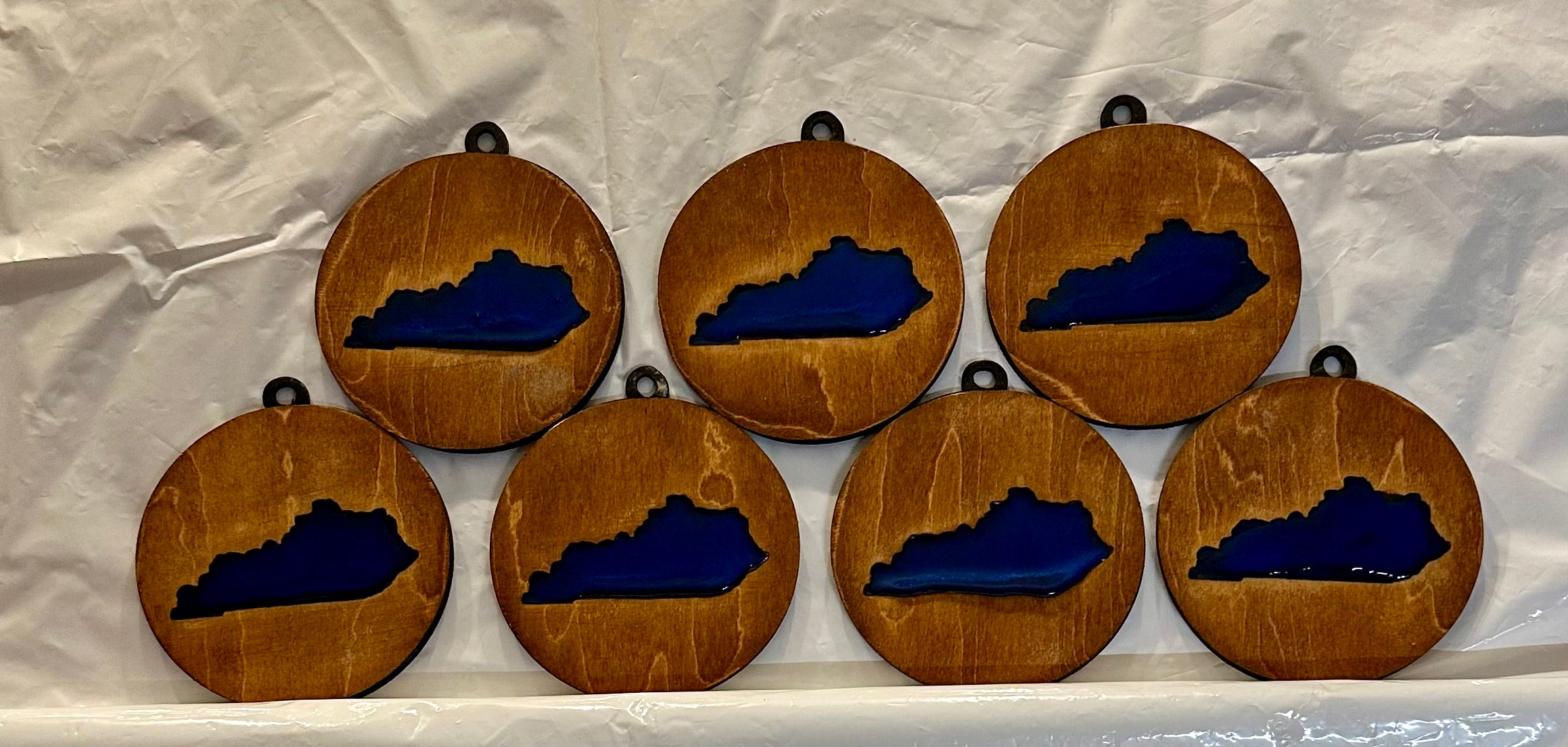 Handmade Wood and Resin Kentucky Ornament