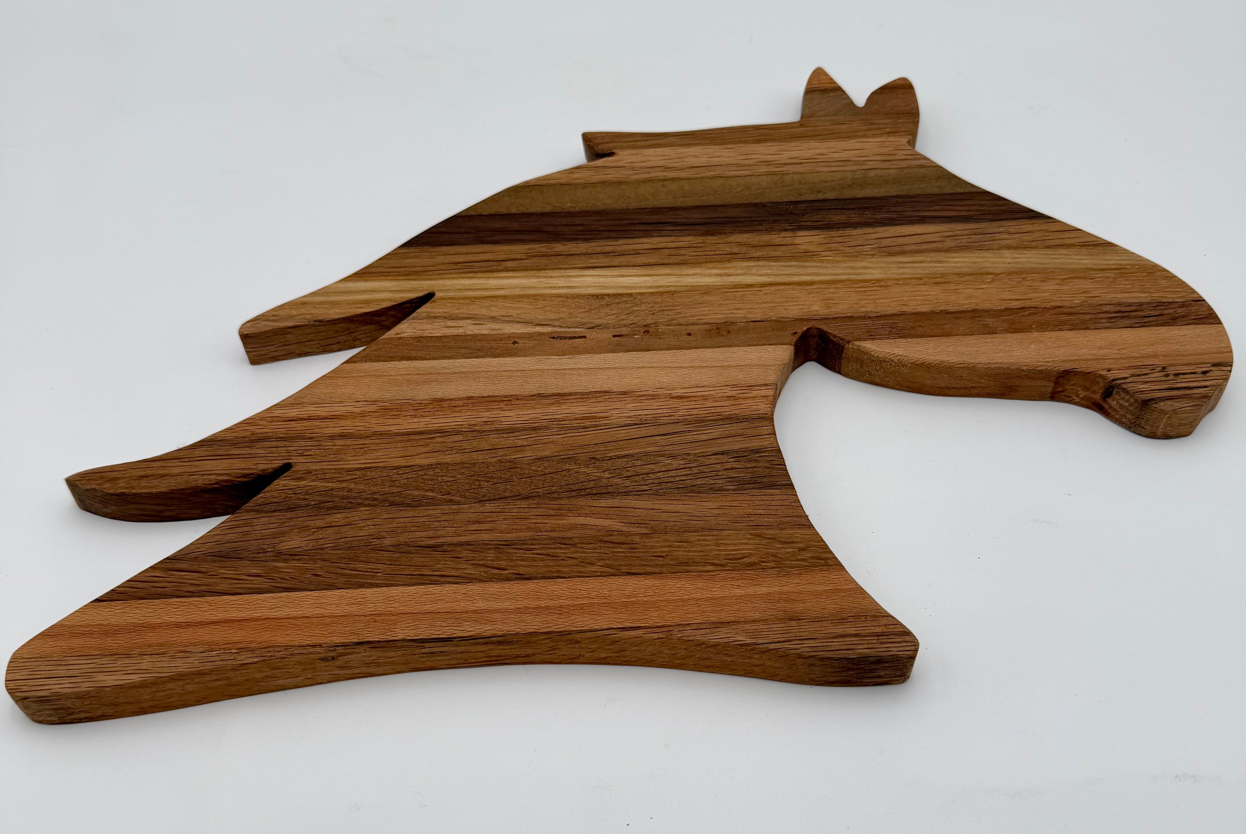 Handcrafted Equestrian Horse Head Tobacco Stick Cutting Board & Charcuterie