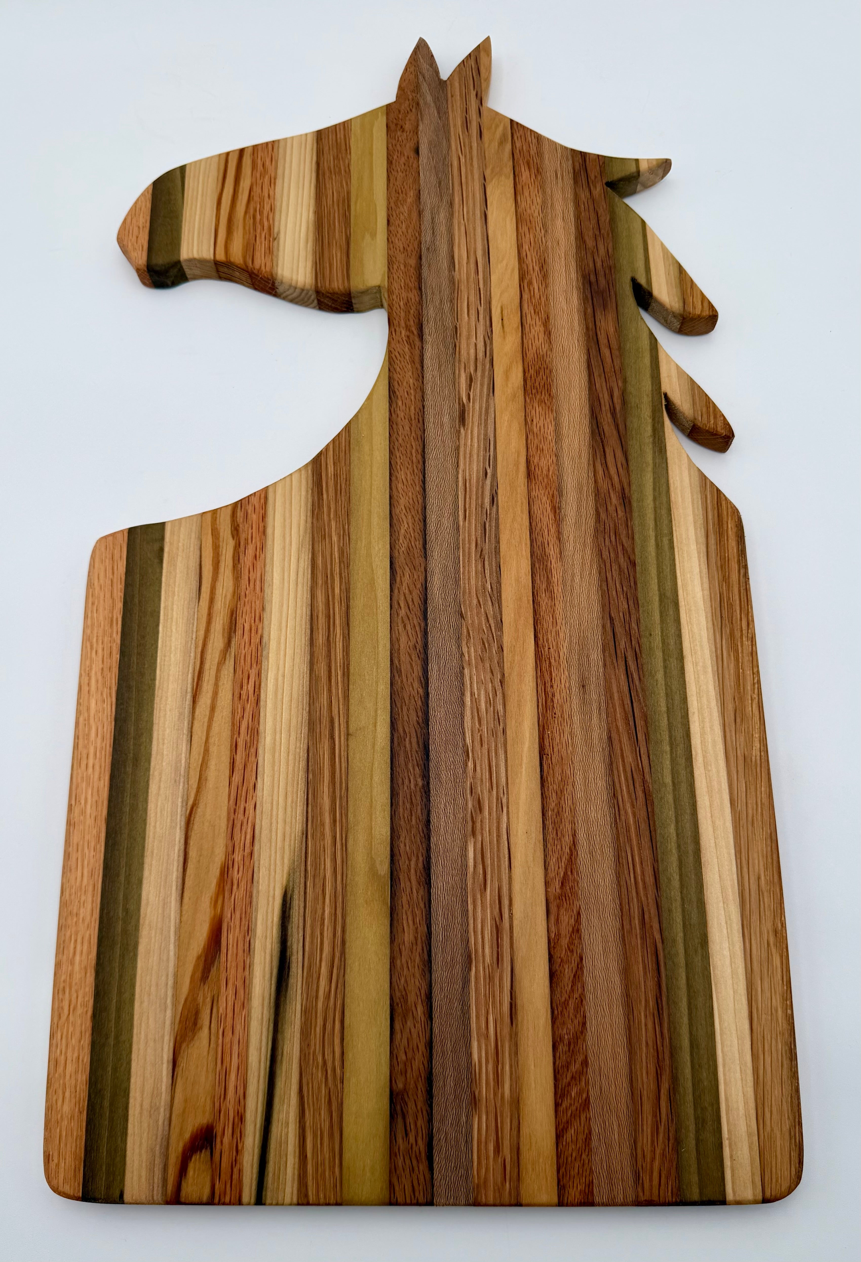 Handcrafted Equestrian Horse Head Tobacco Stick Cutting Board & Cheese Board
