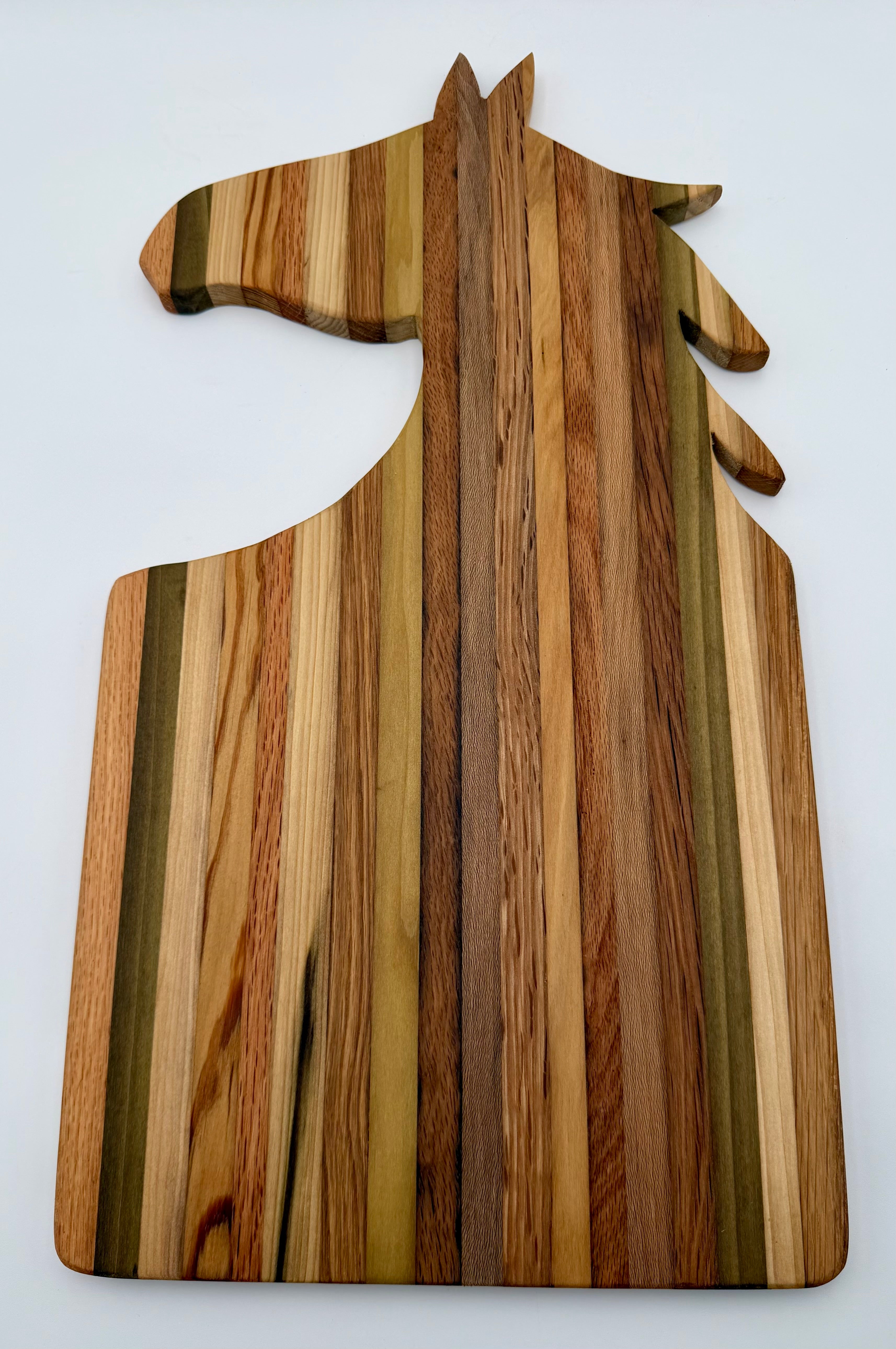 Handcrafted Equestrian Horse Head Tobacco Stick Cutting Board & Cheese Board