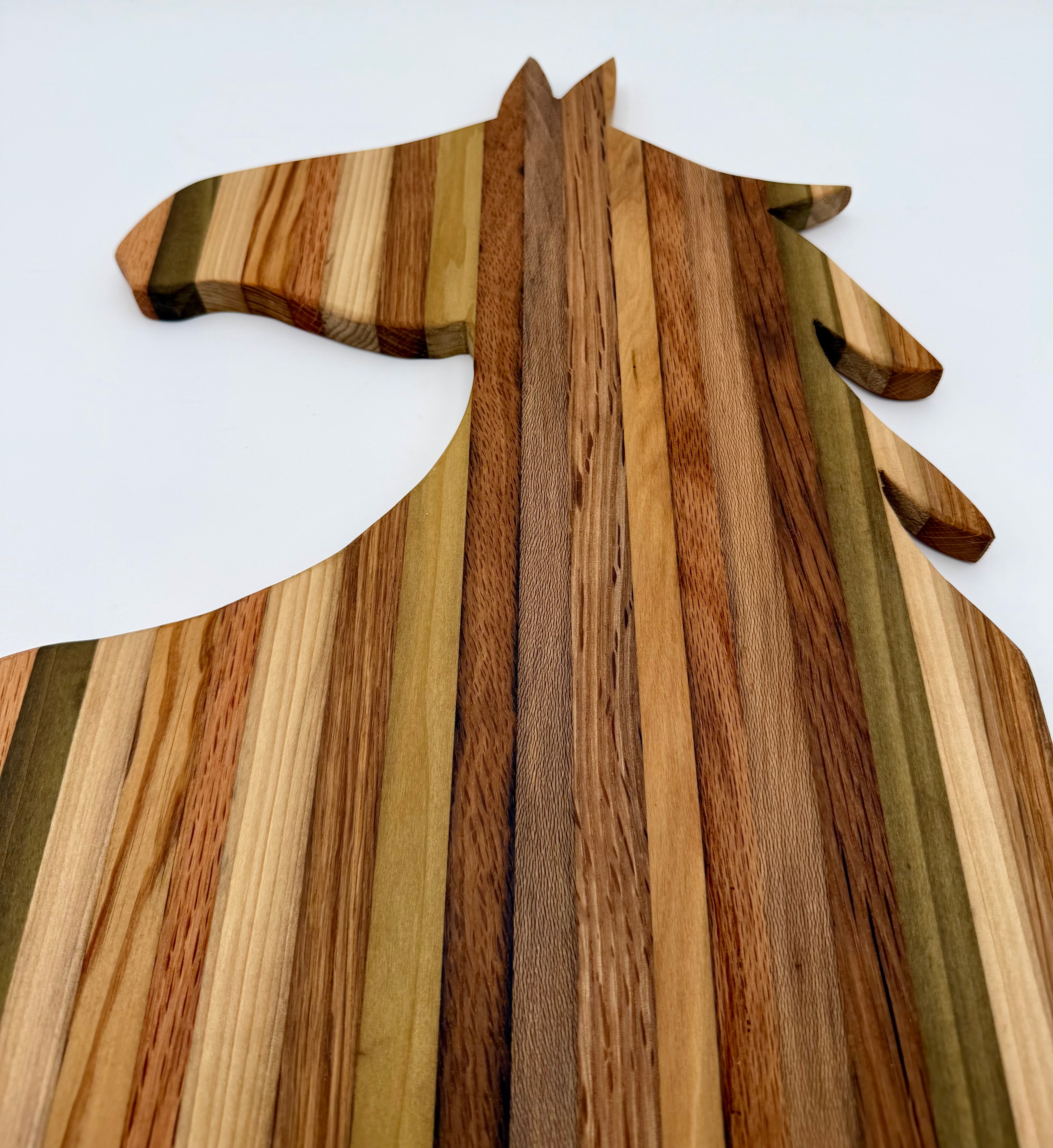 Handcrafted Equestrian Horse Head Tobacco Stick Cutting Board & Cheese Board