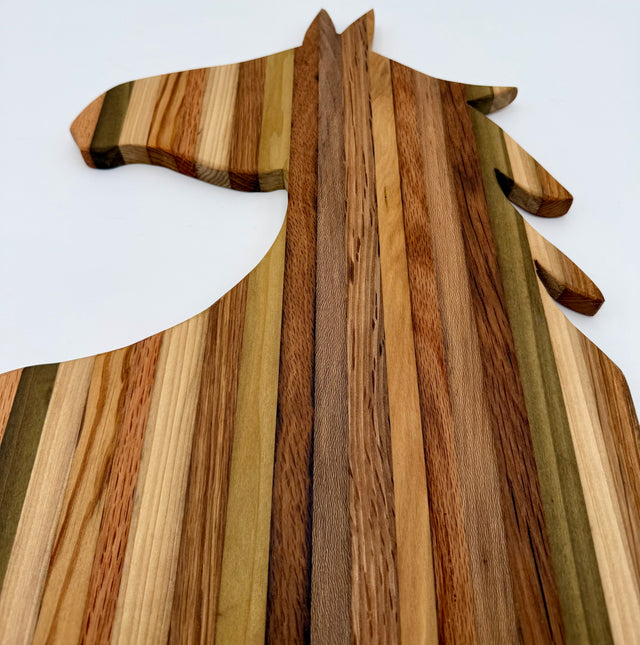 Handcrafted Horse Head Tobacco Stick Cutting Board