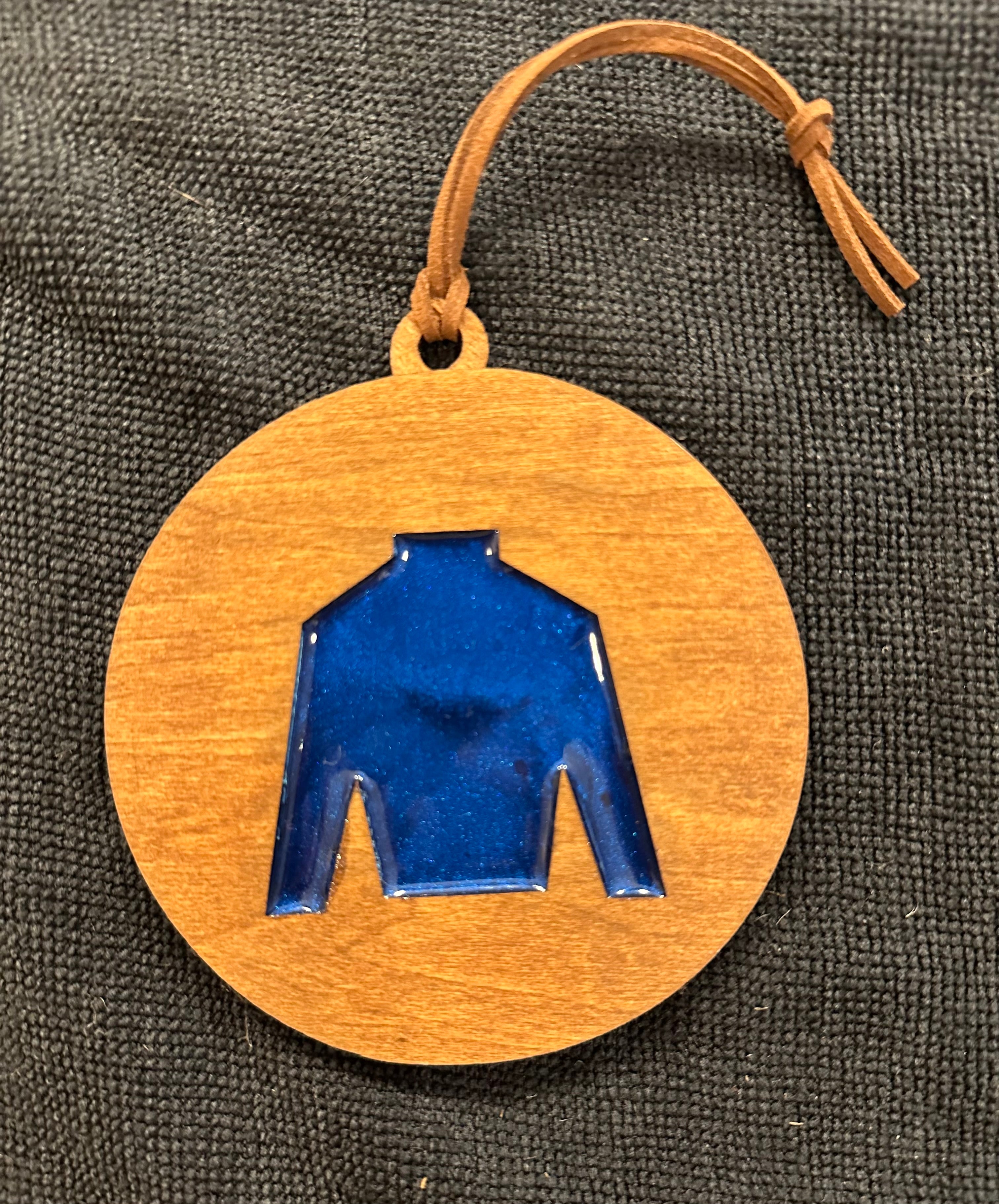 Handmade Resin and Wood Jockey Silk Ornament