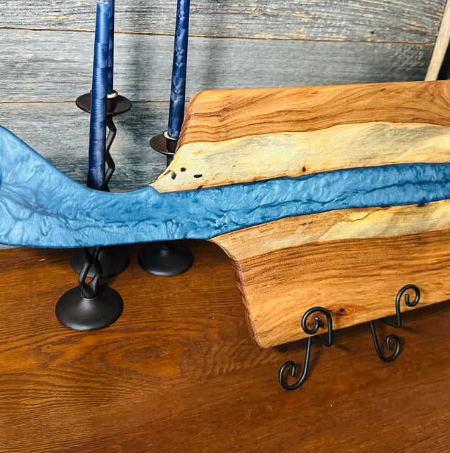 Oak Wood and Iceberg Blue Resin 