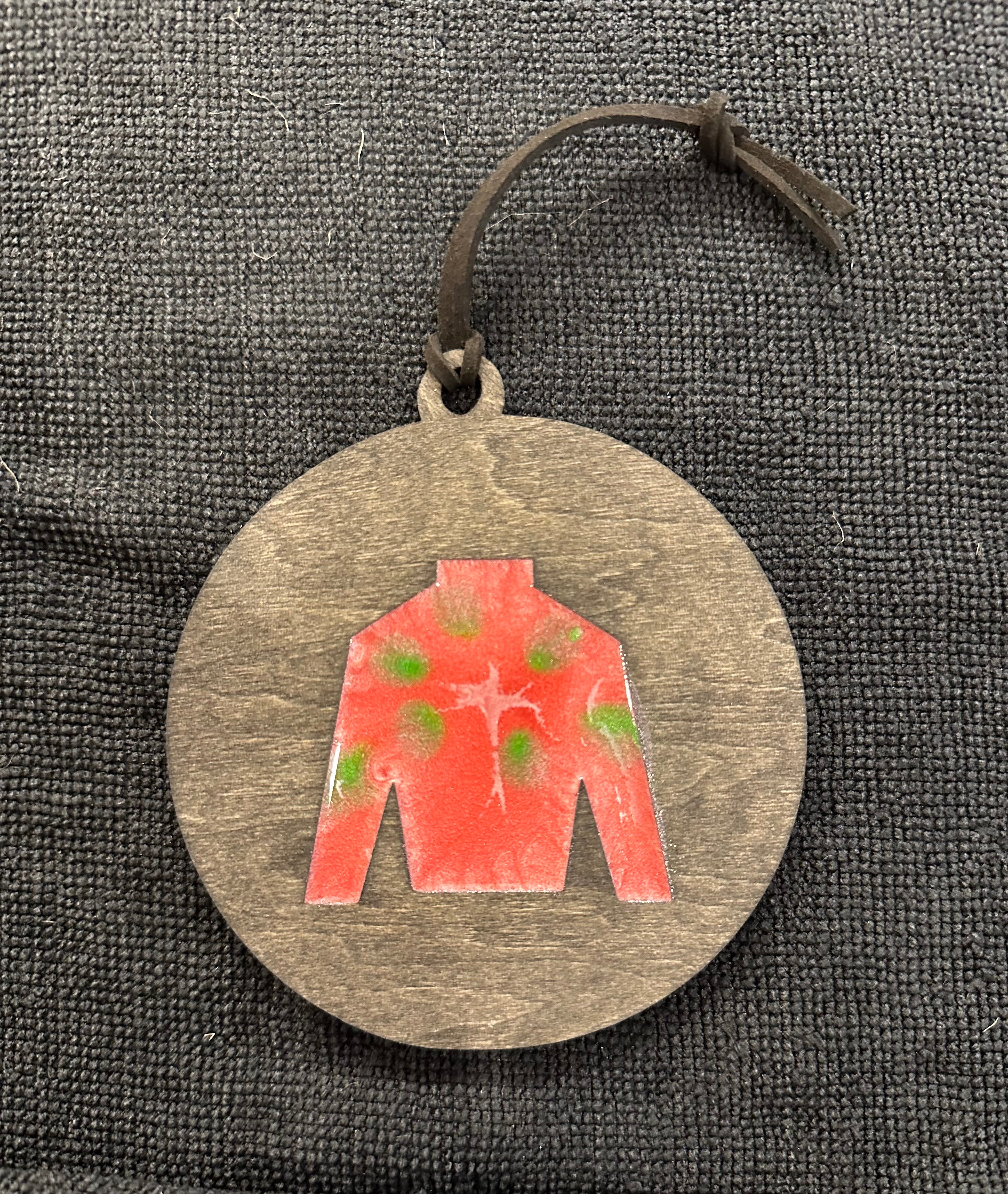 Handmade Resin and Wood Jockey Silk Ornament