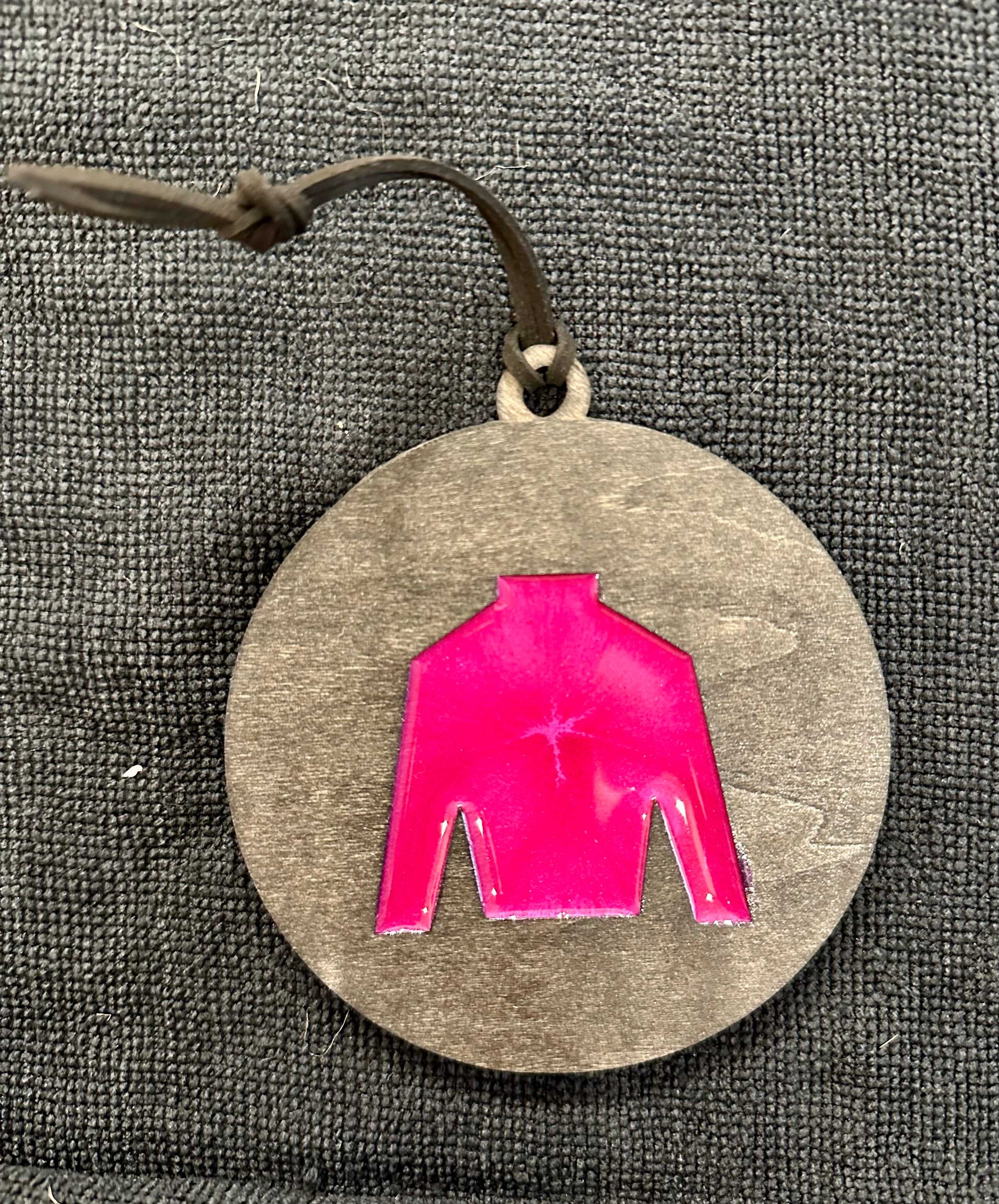 Handmade Resin and Wood Jockey Silk Ornament