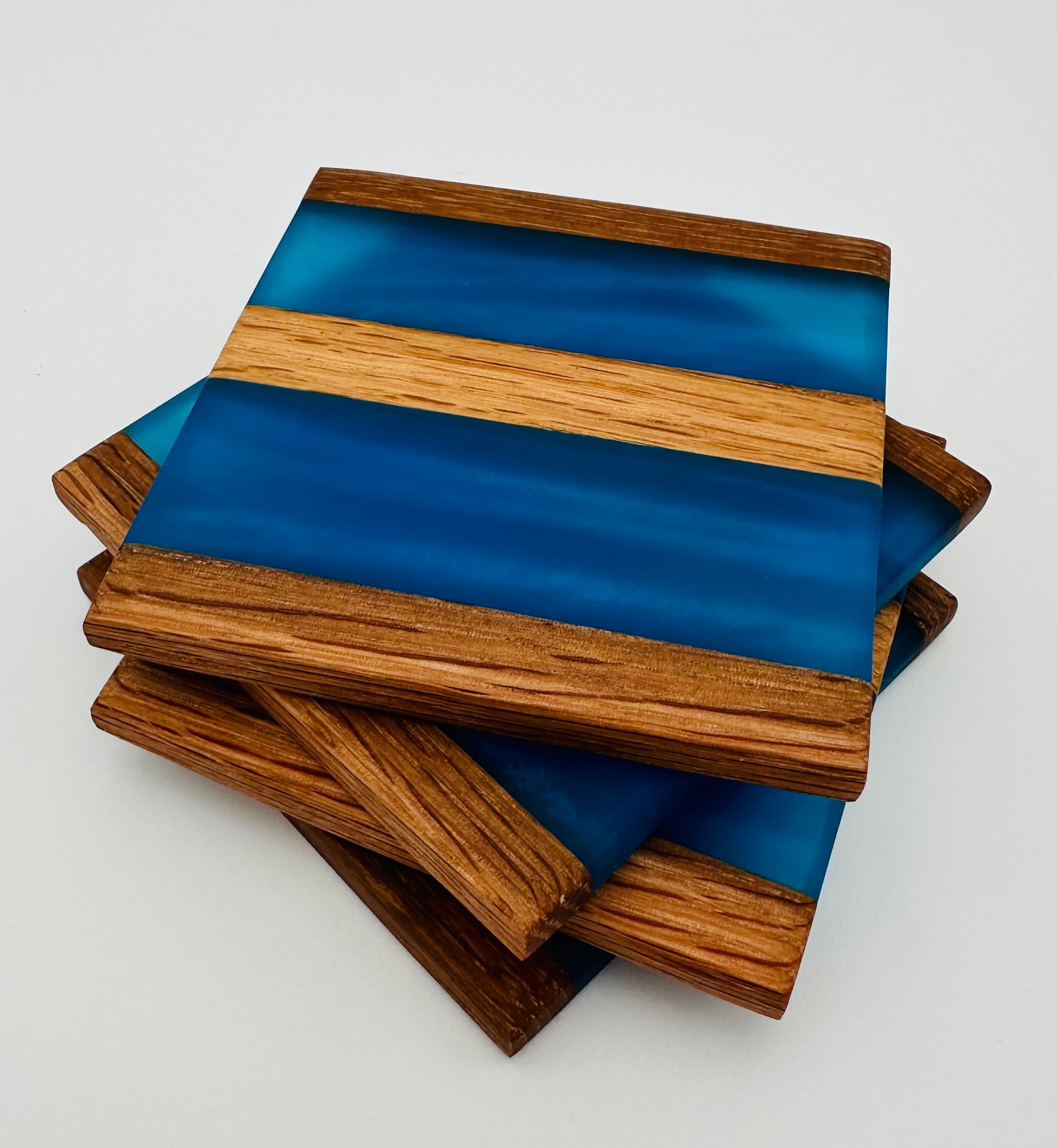 Tobacco Stick Resin Coasters - Rustic Modern Set of 4