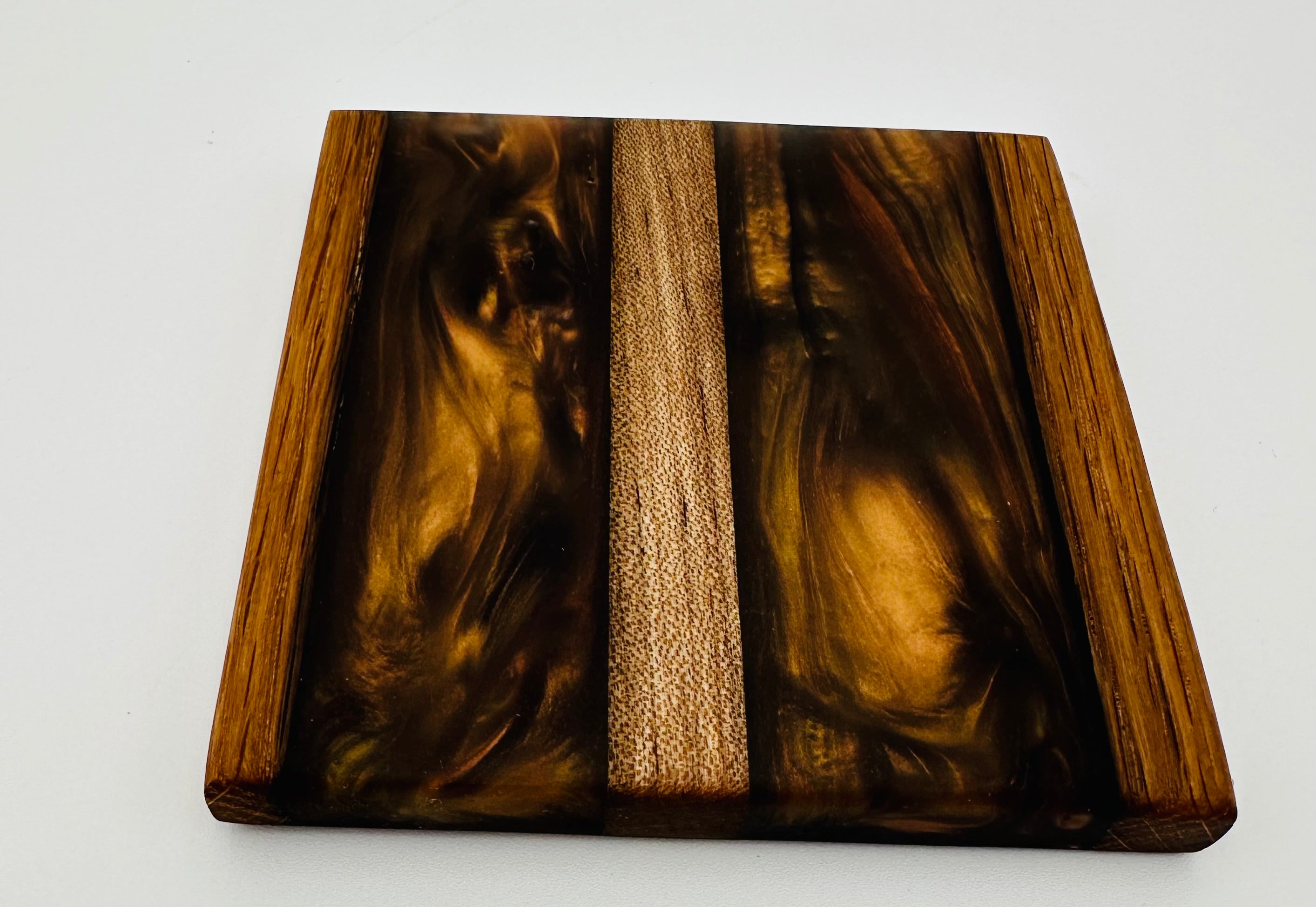 Tobacco Stick Resin Coasters - Rustic Modern Set of 4