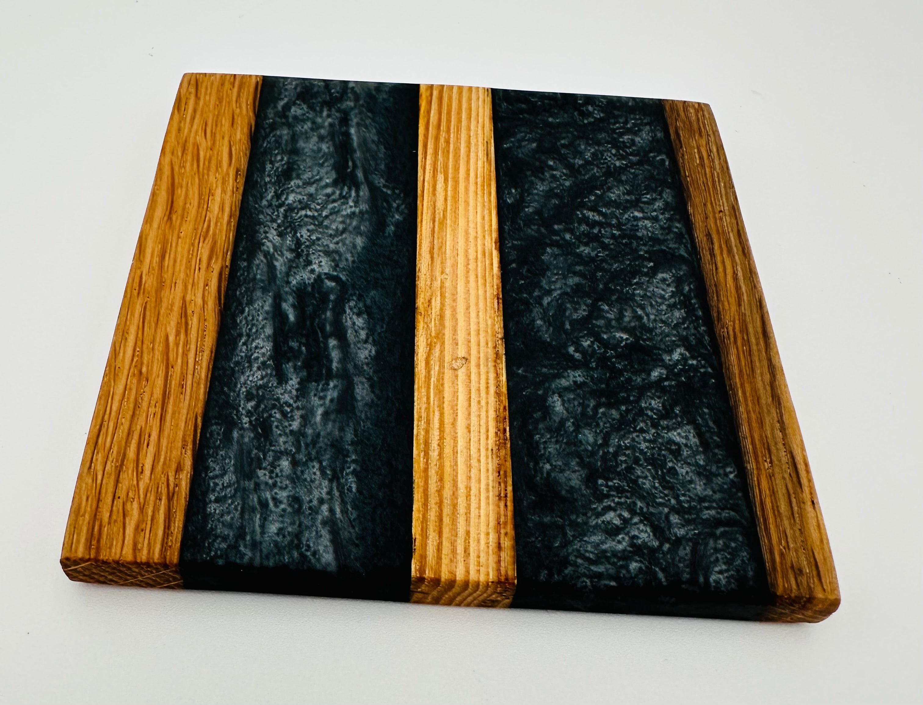Tobacco Stick Resin Coasters - Rustic Modern Set of 4