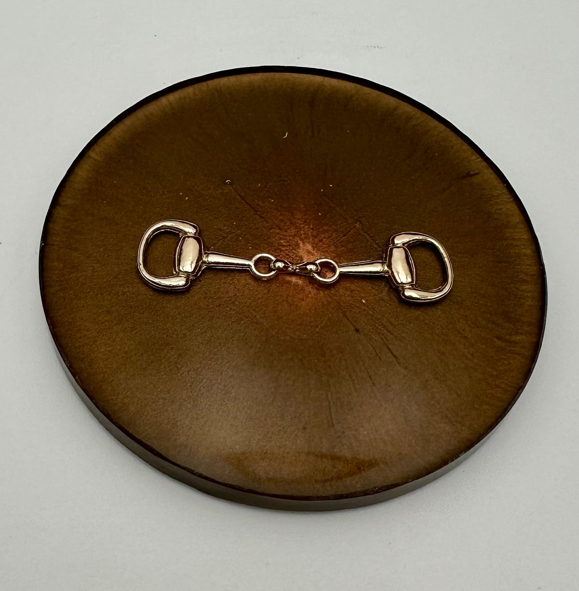 Handcrafted Round Resin Coasters with Bridle Bit Inlay, Set of 4