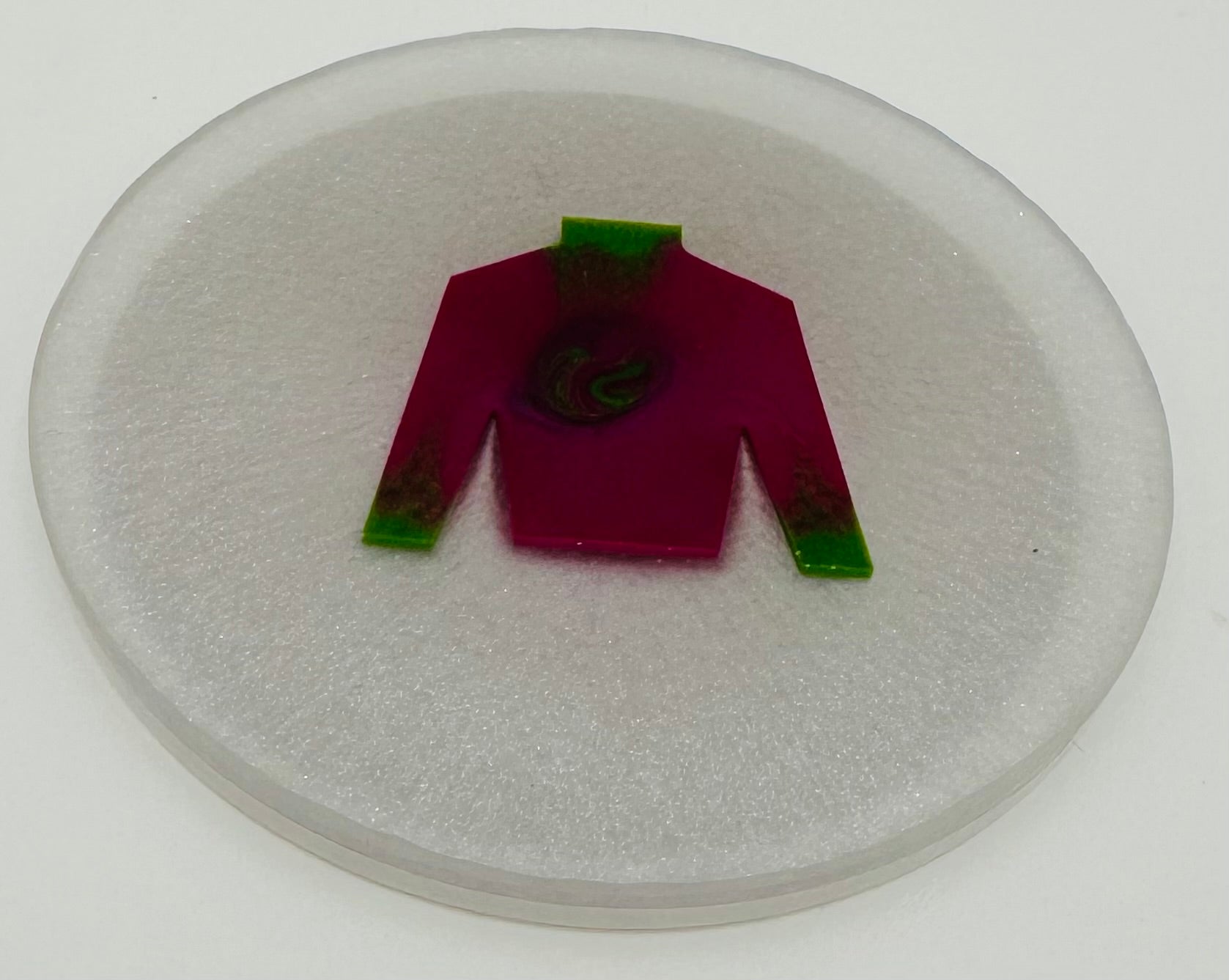 Handcrafted Resin Coasters with Jockey Silk Resin Inlays, Set of 4