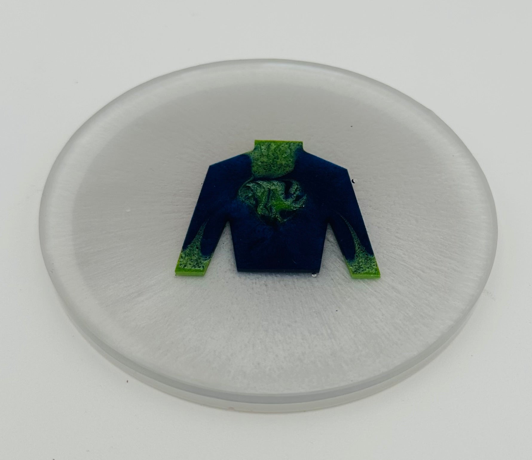 Handcrafted Resin Coasters with Jockey Silk Resin Inlays, Set of 4