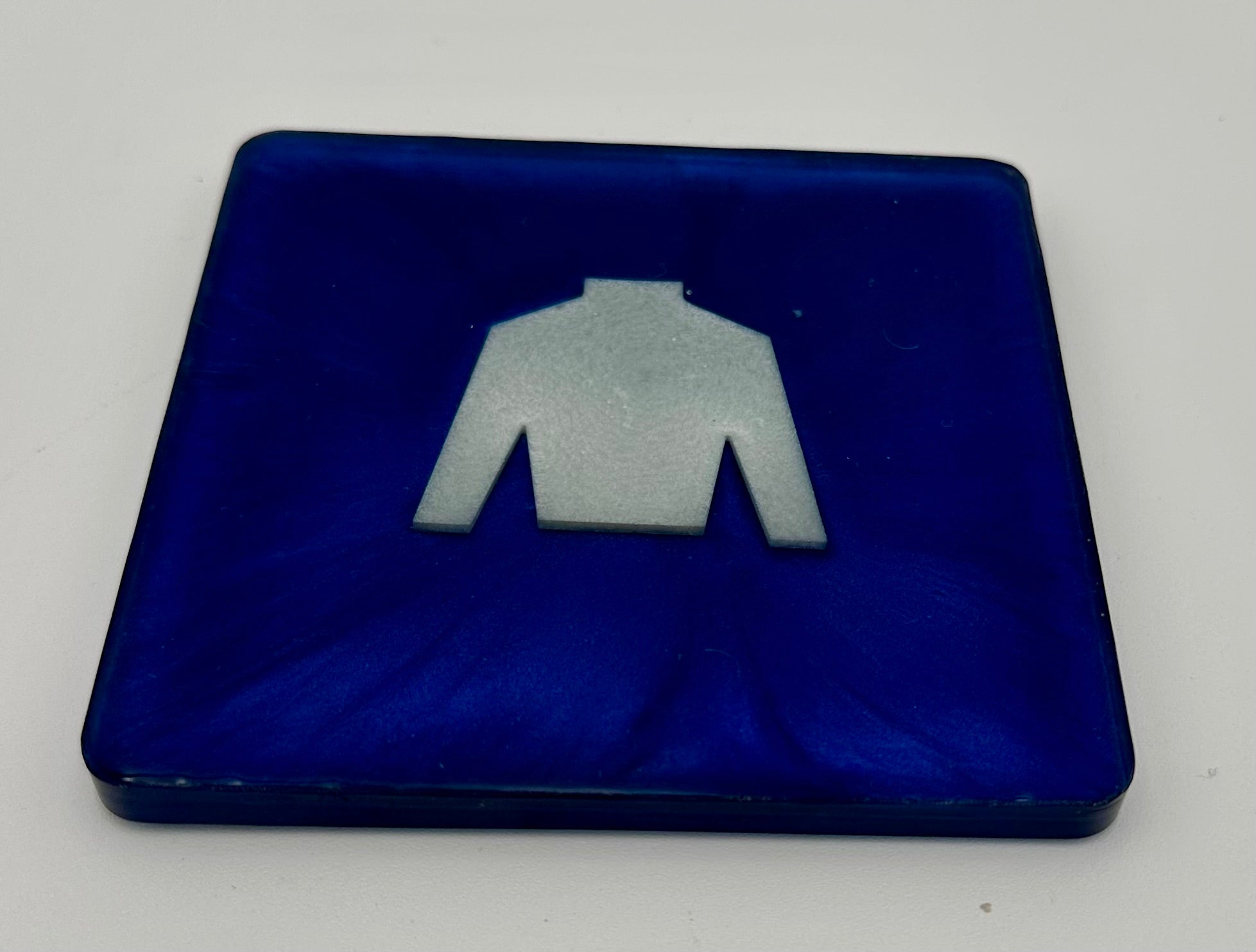 Handcrafted Resin Coasters with Jockey Silk Resin Inlays, Set of 4