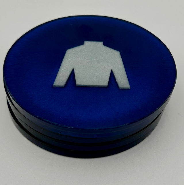 Handcrafted Resin Coasters with Jockey Silk Resin Inlays, Set of 4