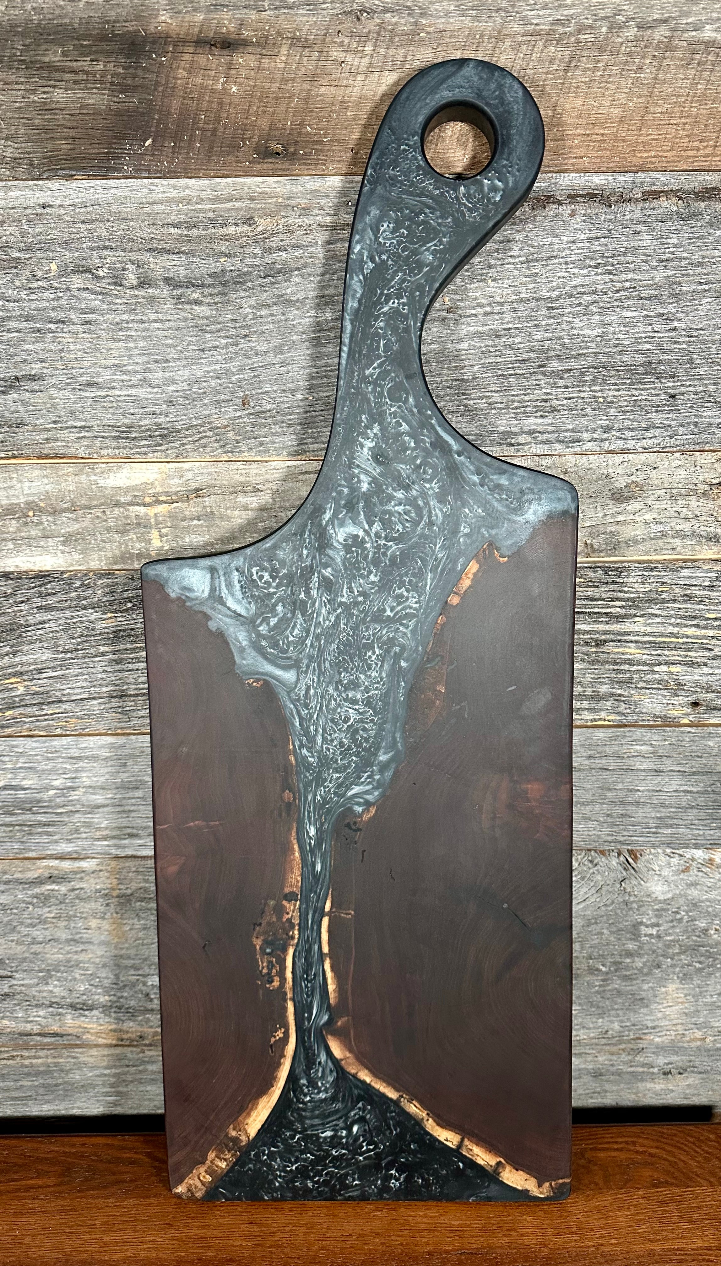 Epoxy Resin and Black Walnut "River" Paddle Board with Handle