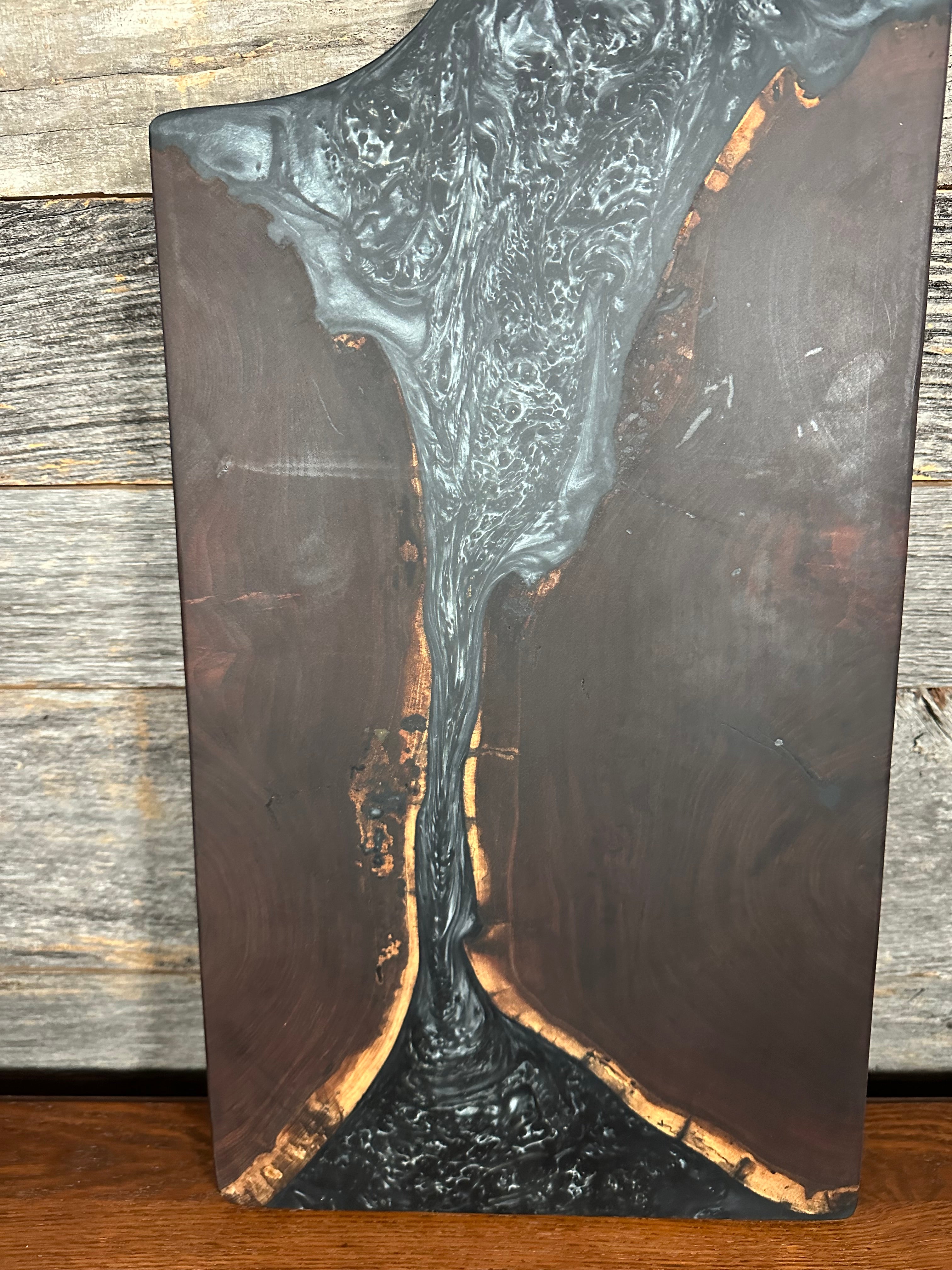 Epoxy Resin and Black Walnut "River" Paddle Board with Handle