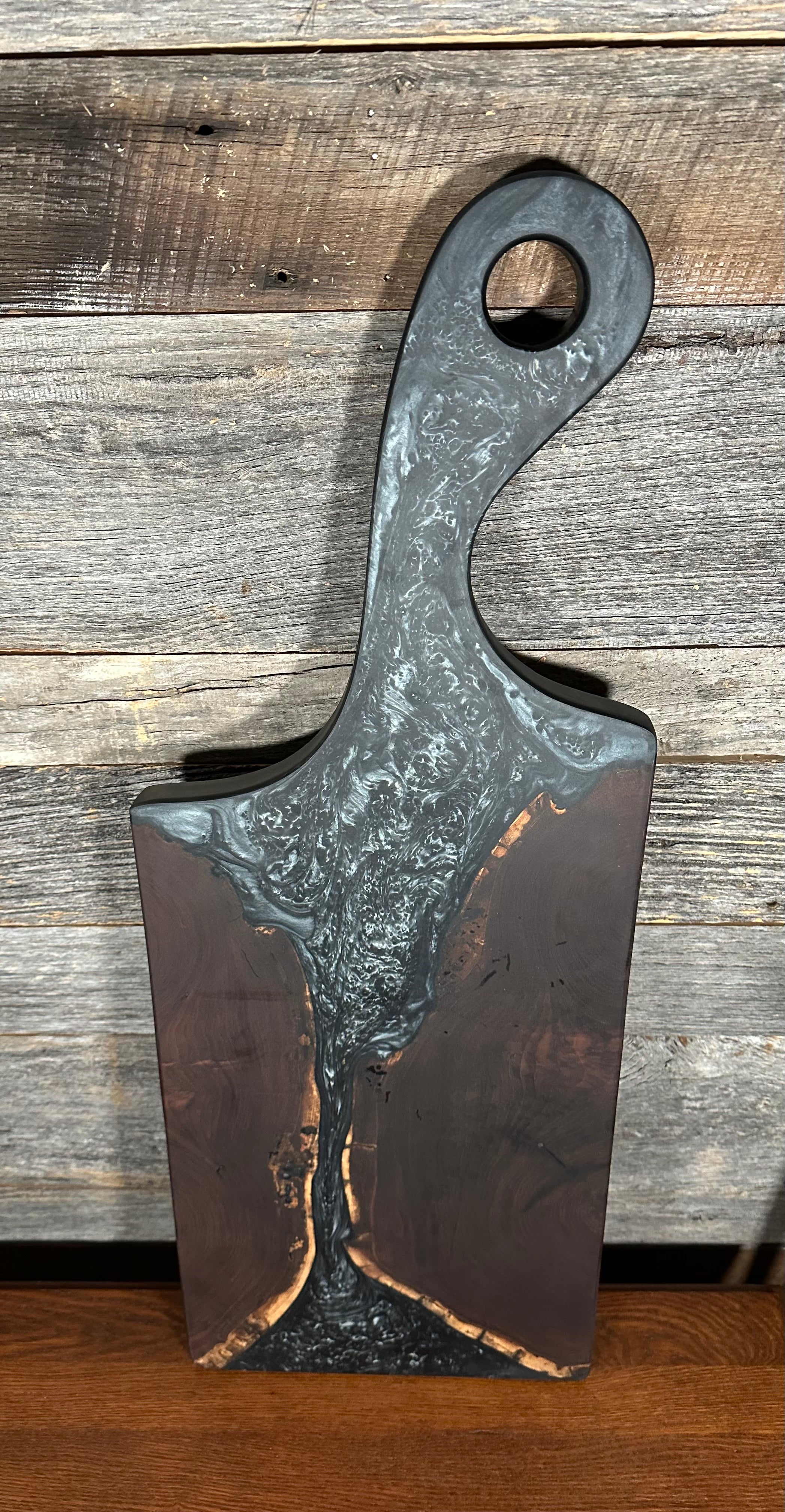 Epoxy Resin and Black Walnut "River" Paddle Board with Handle