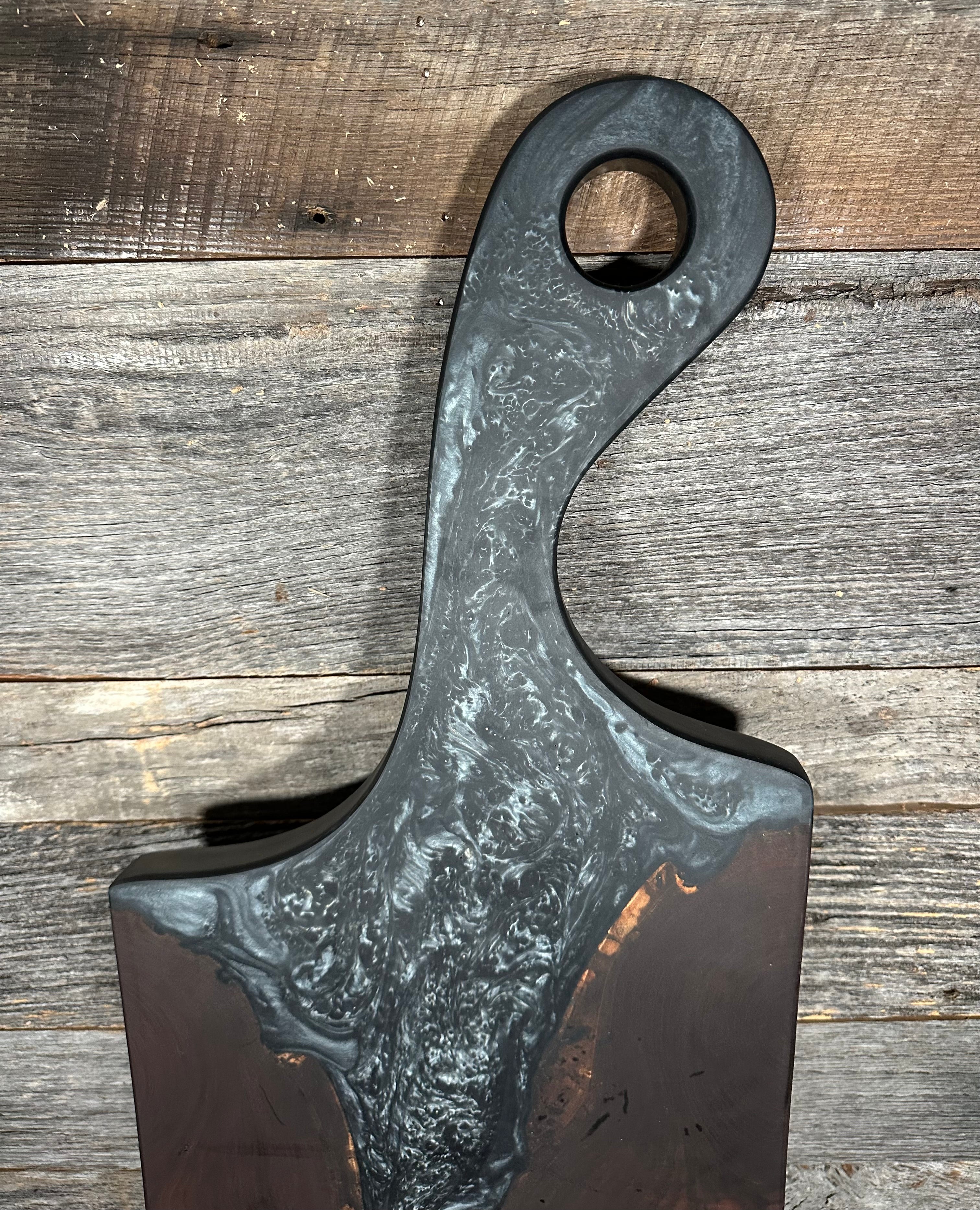 Epoxy Resin and Black Walnut "River" Paddle Board with Handle