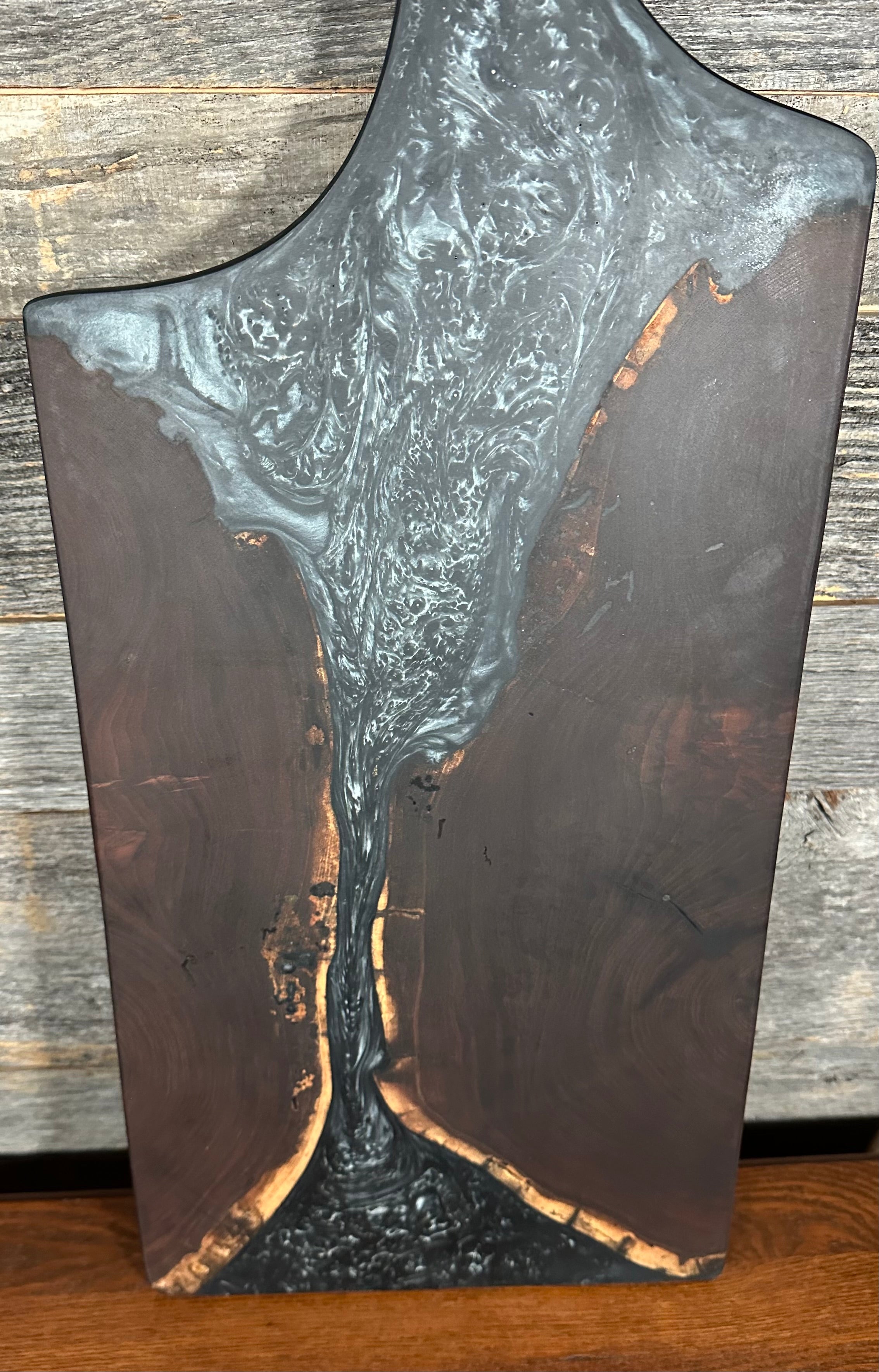 Epoxy Resin and Black Walnut "River" Paddle Board with Handle