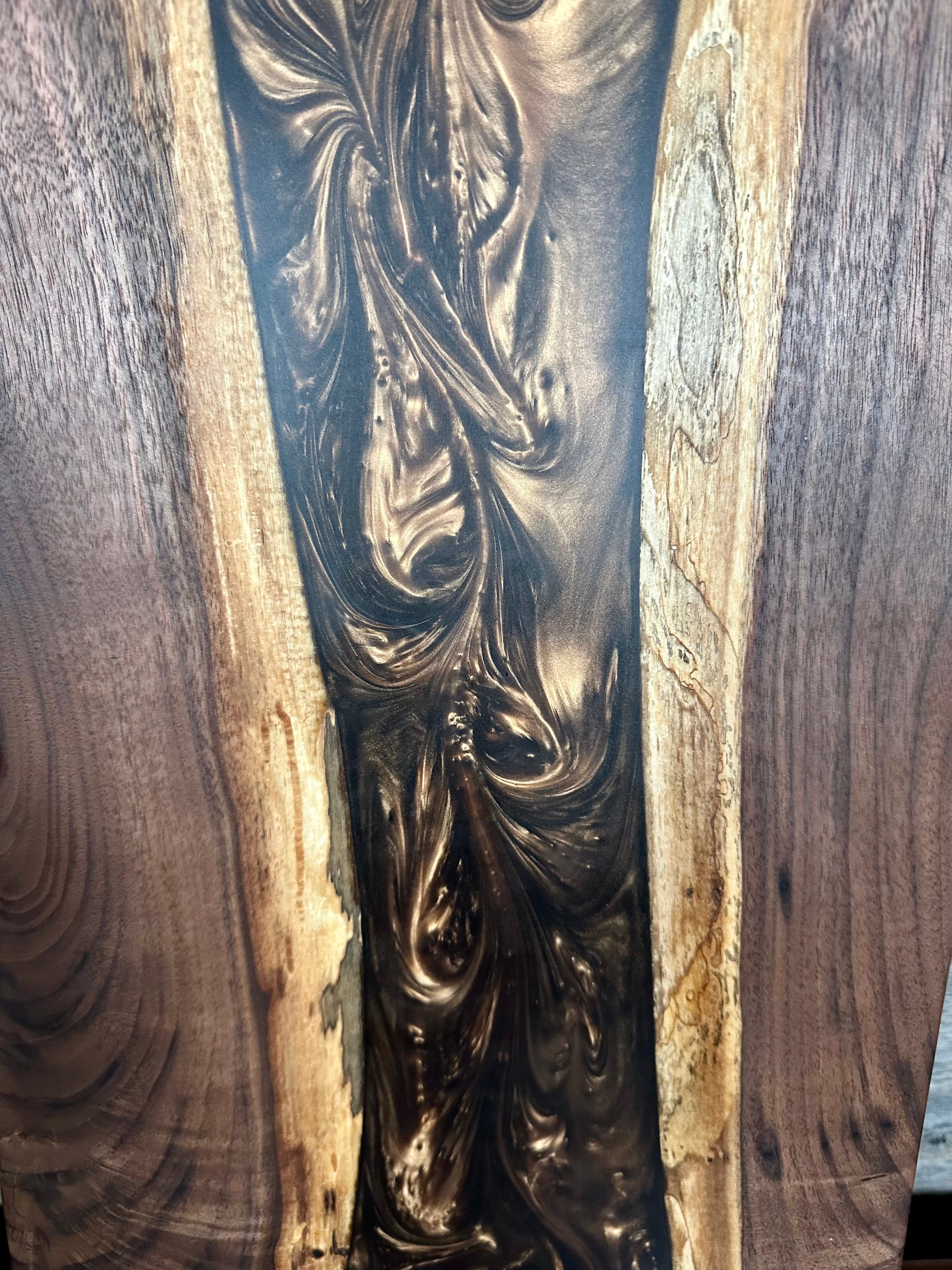 Epoxy Resin and Black Walnut "River" Paddle Board with Handle