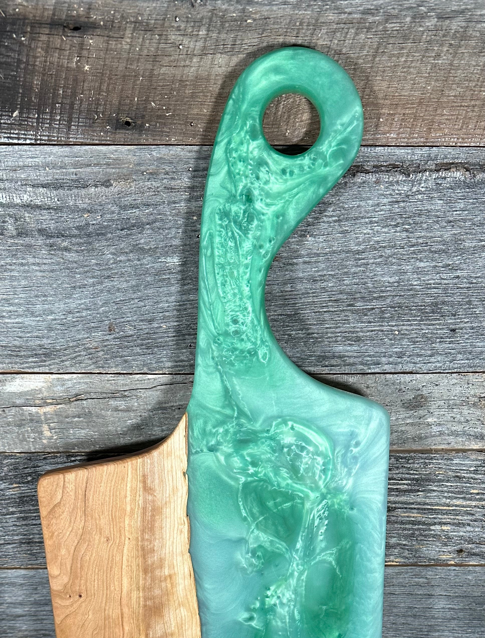 Epoxy Resin and Black Walnut "River" Paddle Board with Handle