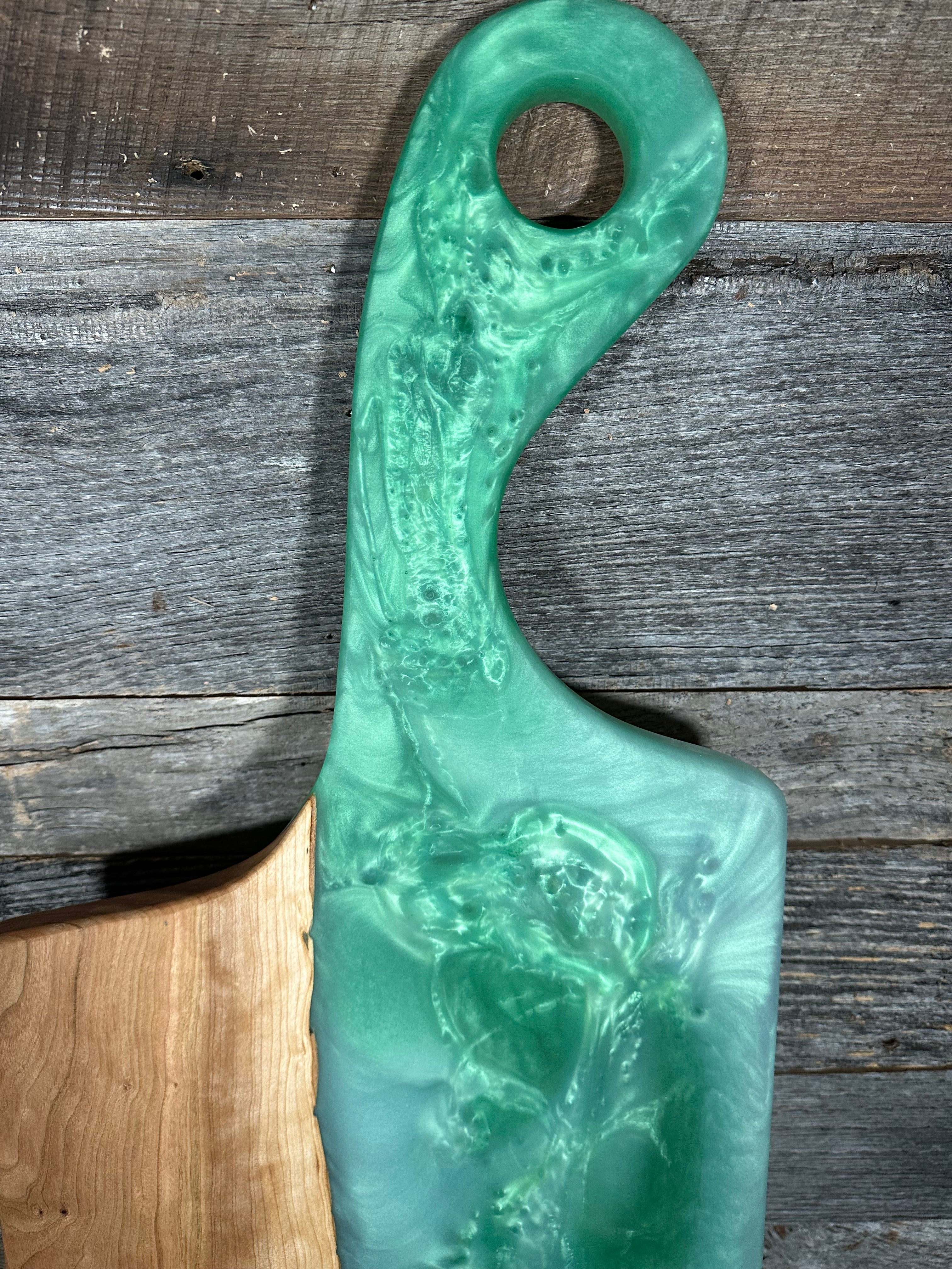 Epoxy Resin and Black Walnut "River" Paddle Board with Handle