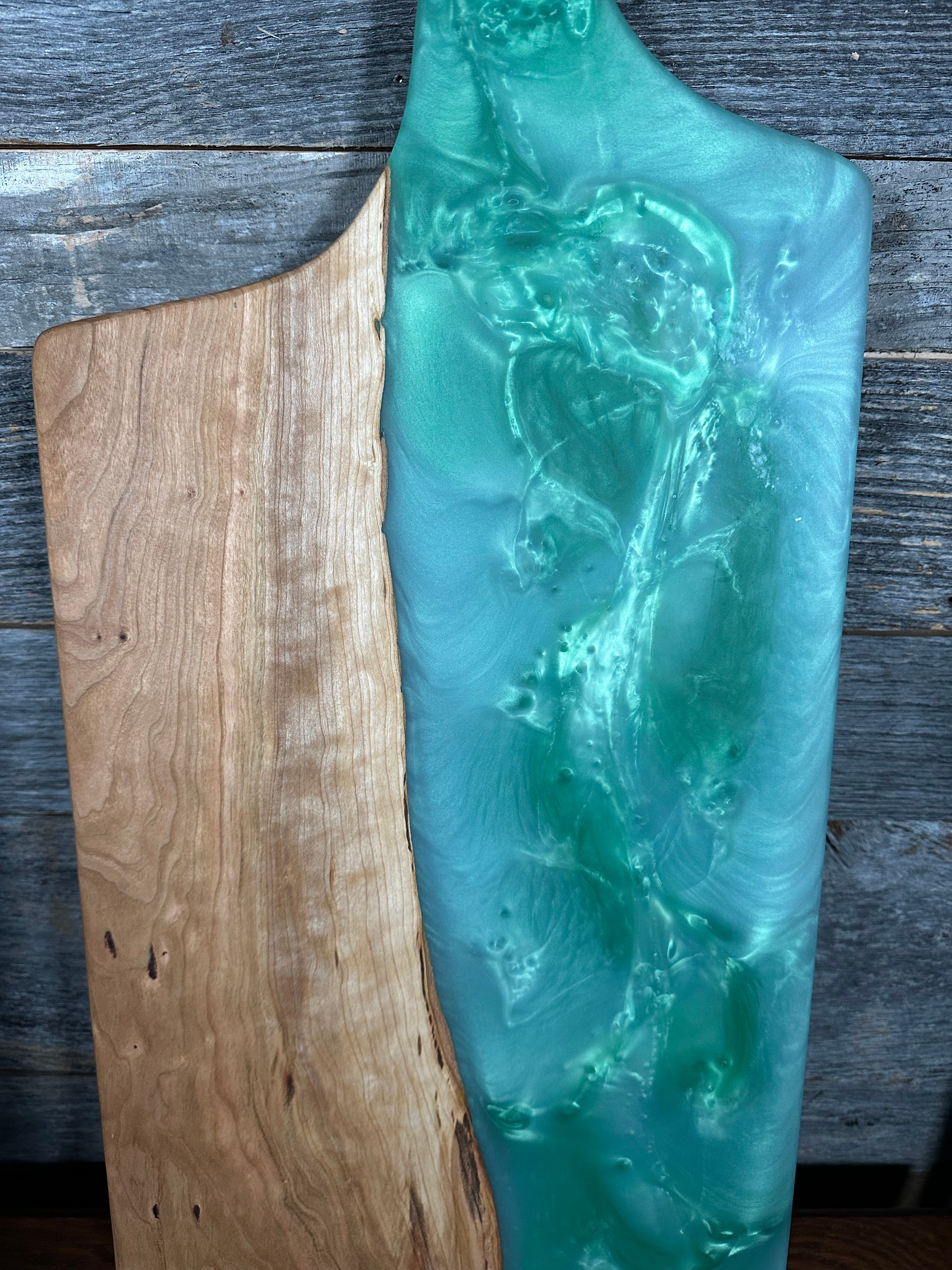 Epoxy Resin and Black Walnut "River" Paddle Board with Handle