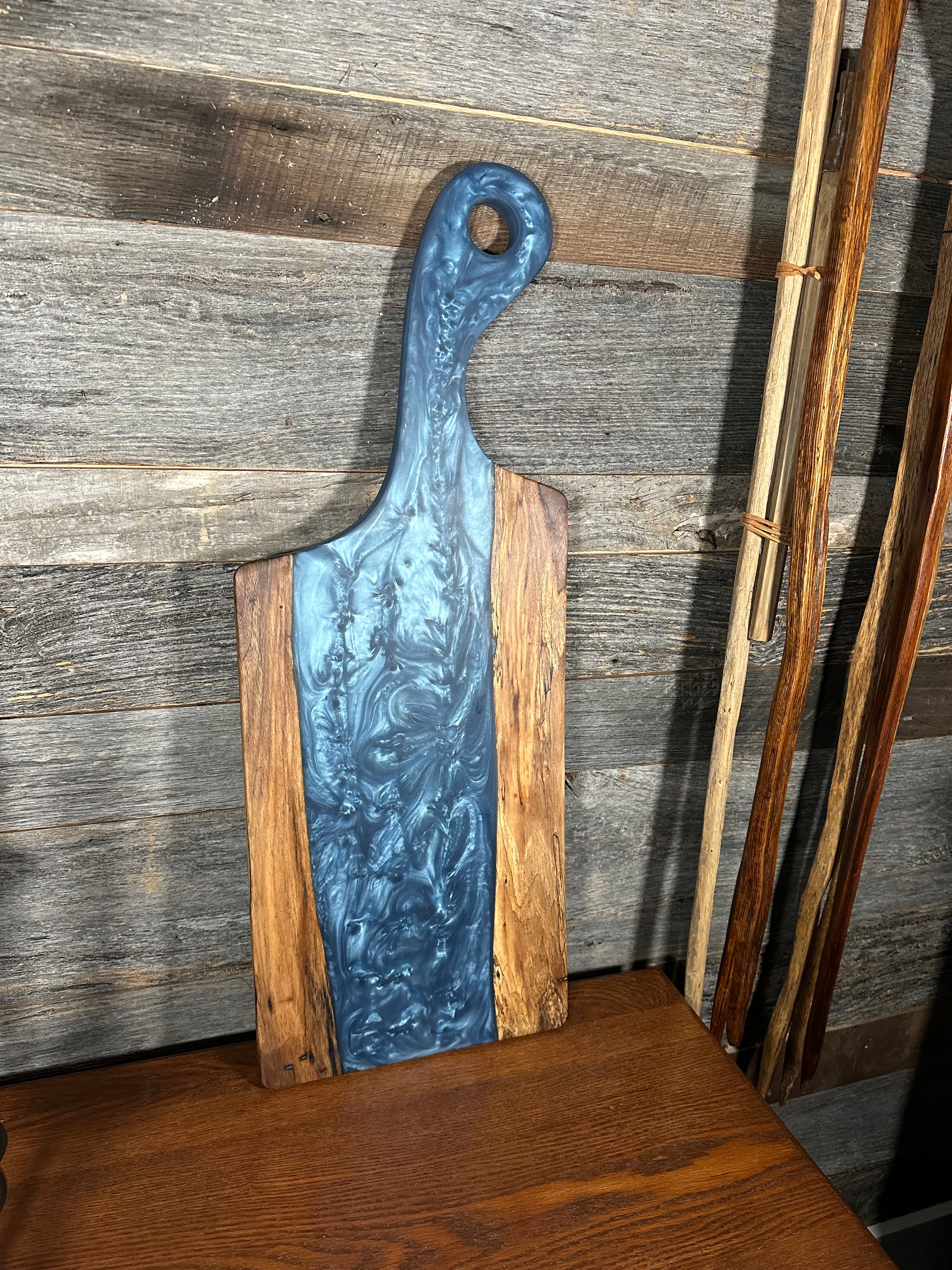 Epoxy Resin and Black Walnut "River" Paddle Board with Handle