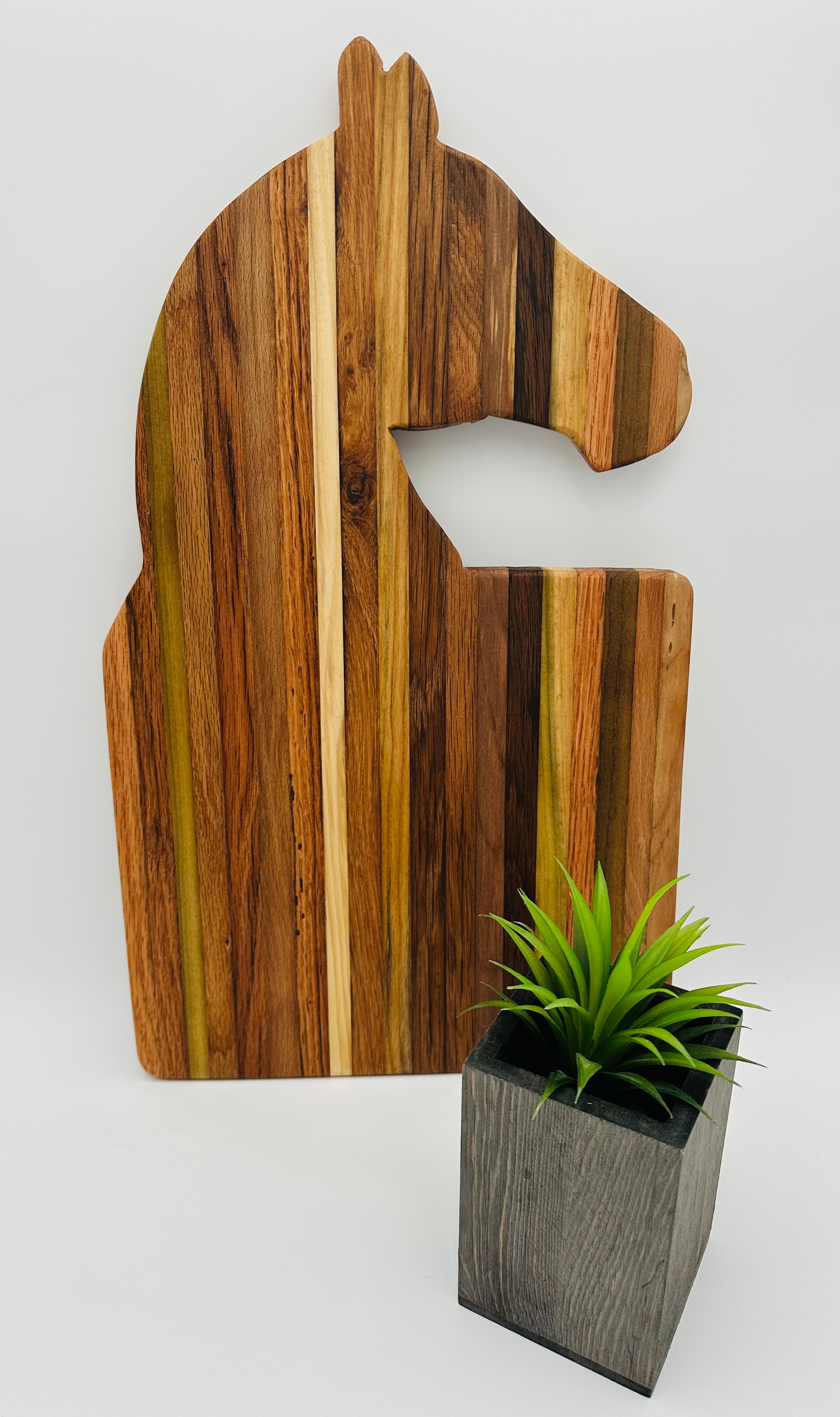 Handcrafted Horse Head Tobacco Stick Cutting Board