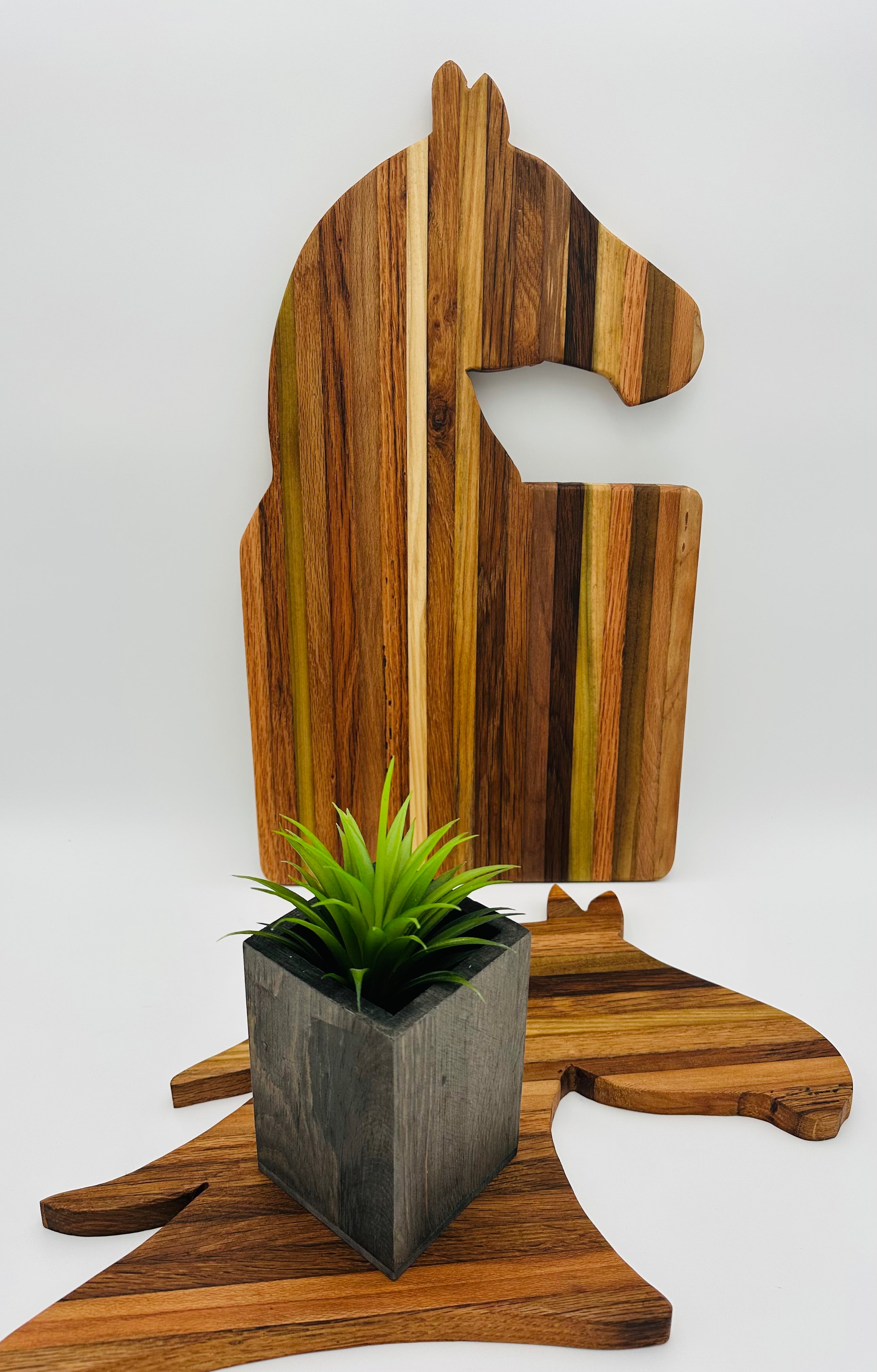 Handcrafted Horse Head Tobacco Stick Cutting Board